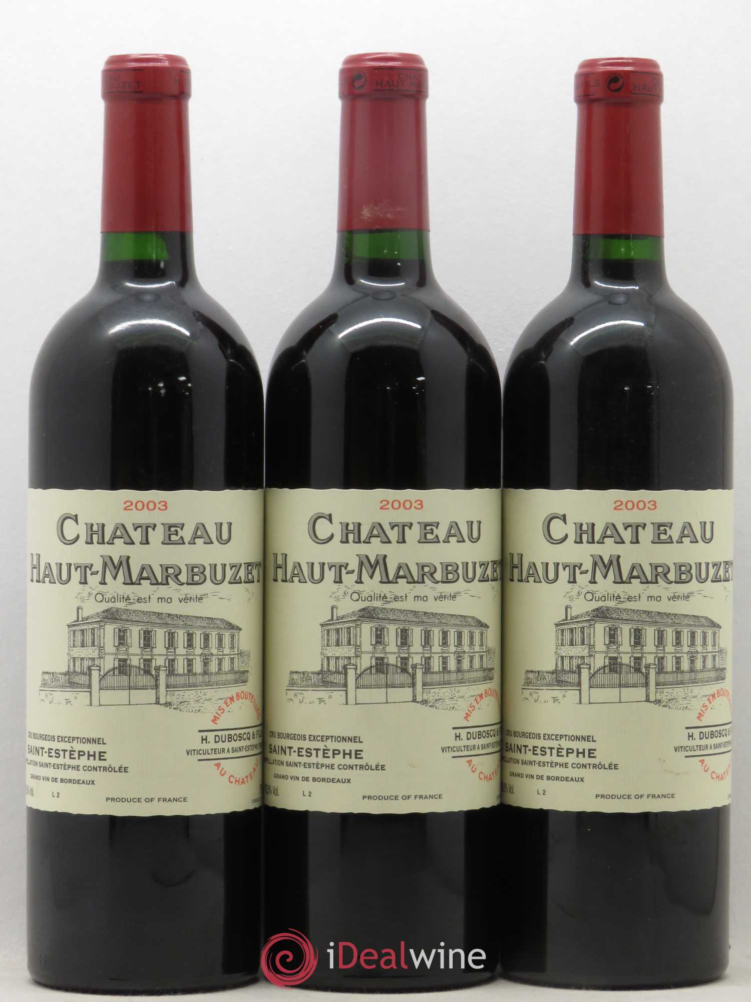 Château Haut Marbuzet 2003 - Lot de 12 bouteilles - 1