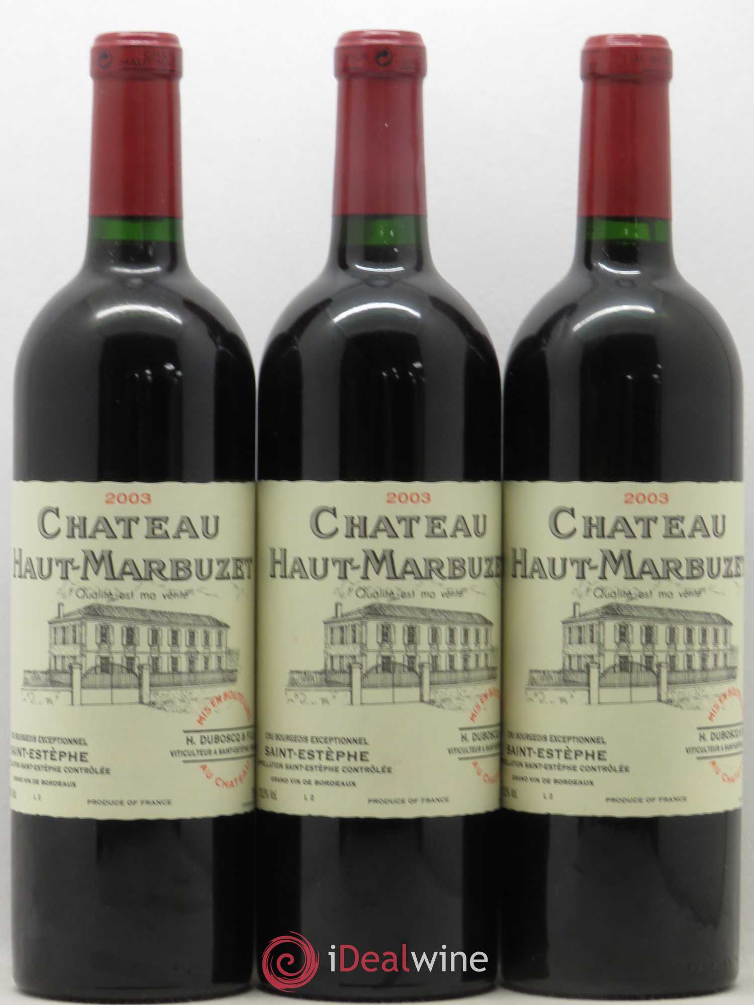 Château Haut Marbuzet 2003 - Lot de 12 bouteilles - 1