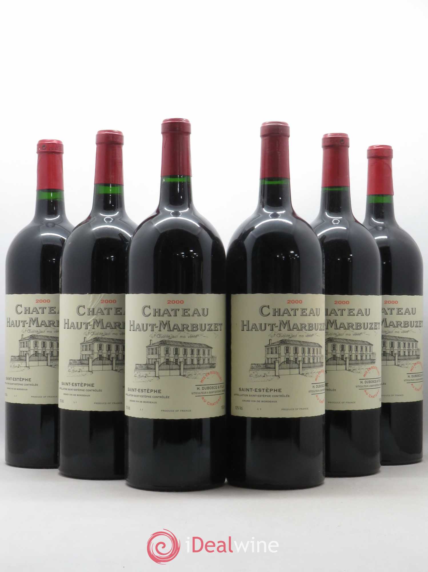 Château Haut Marbuzet 2000 - Lot de 6 magnums - 0