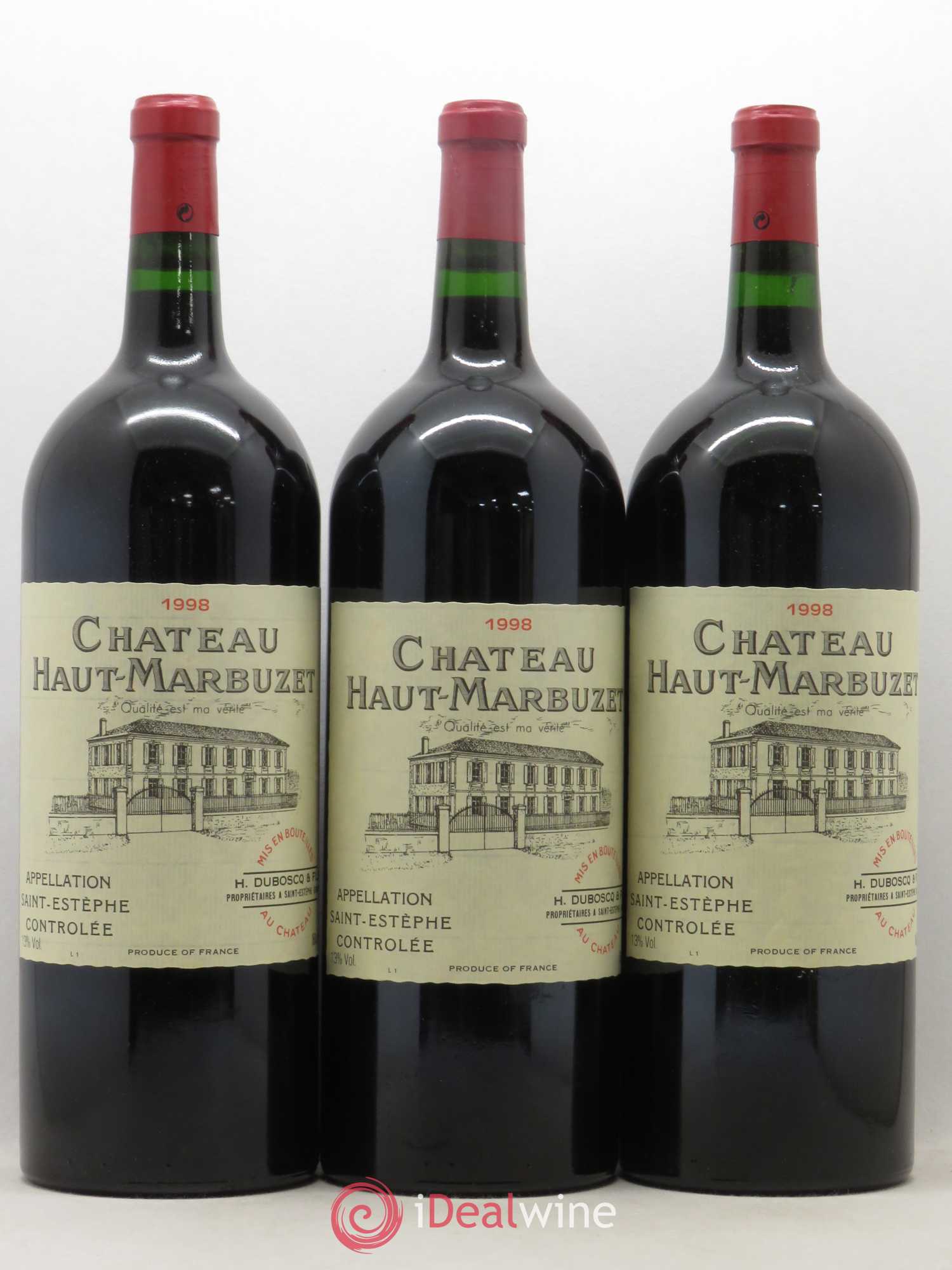 Château Haut Marbuzet 1998 - Lot de 6 magnums - 1