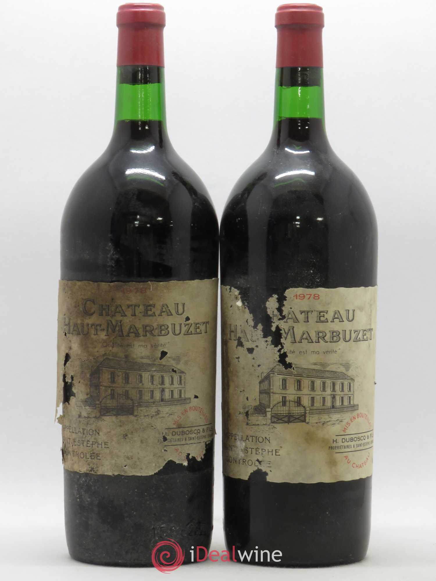Château Haut Marbuzet 1978 - Lot de 2 magnums - 0
