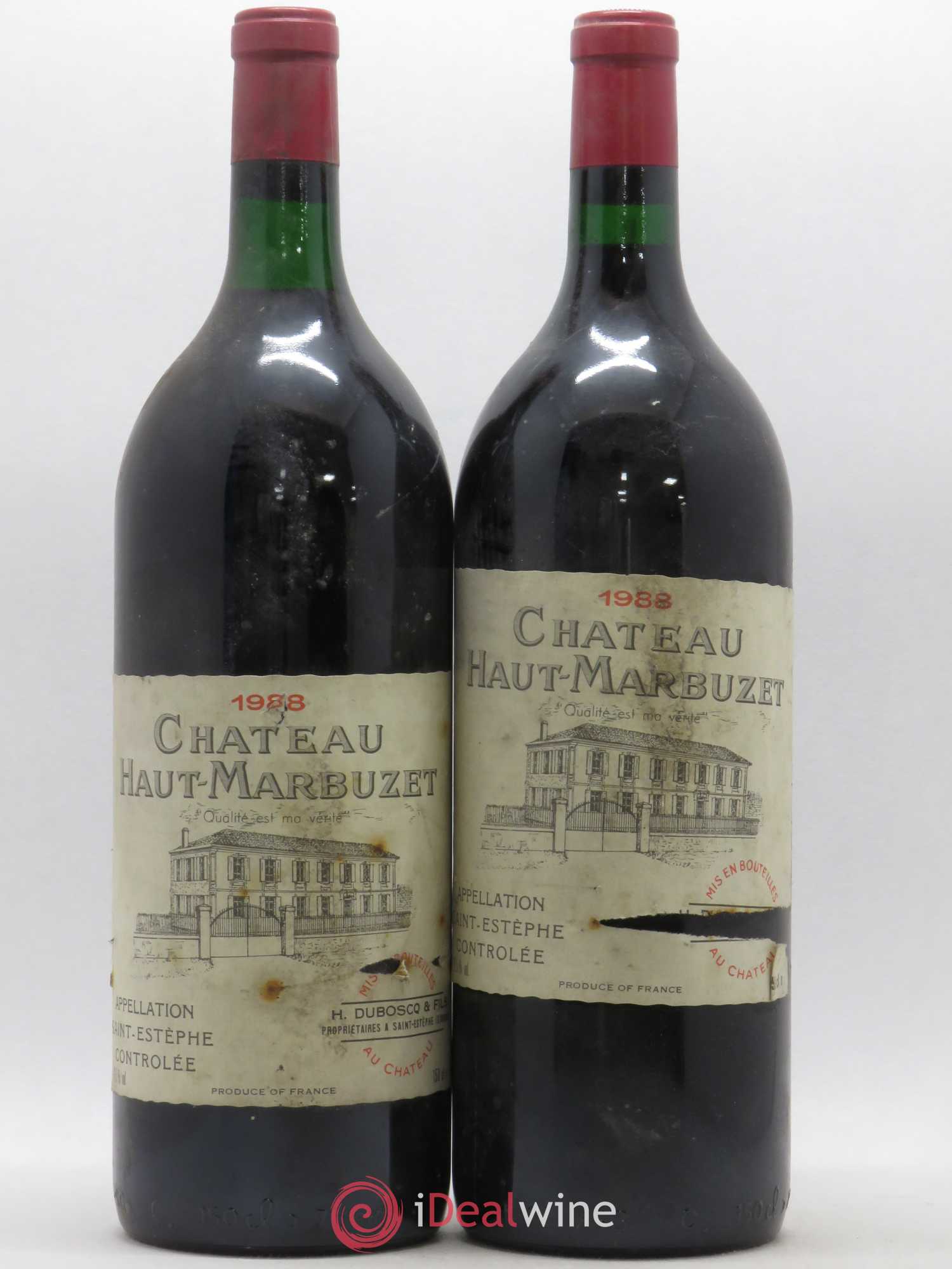Château Haut Marbuzet 1988 - Lot de 2 magnums - 0