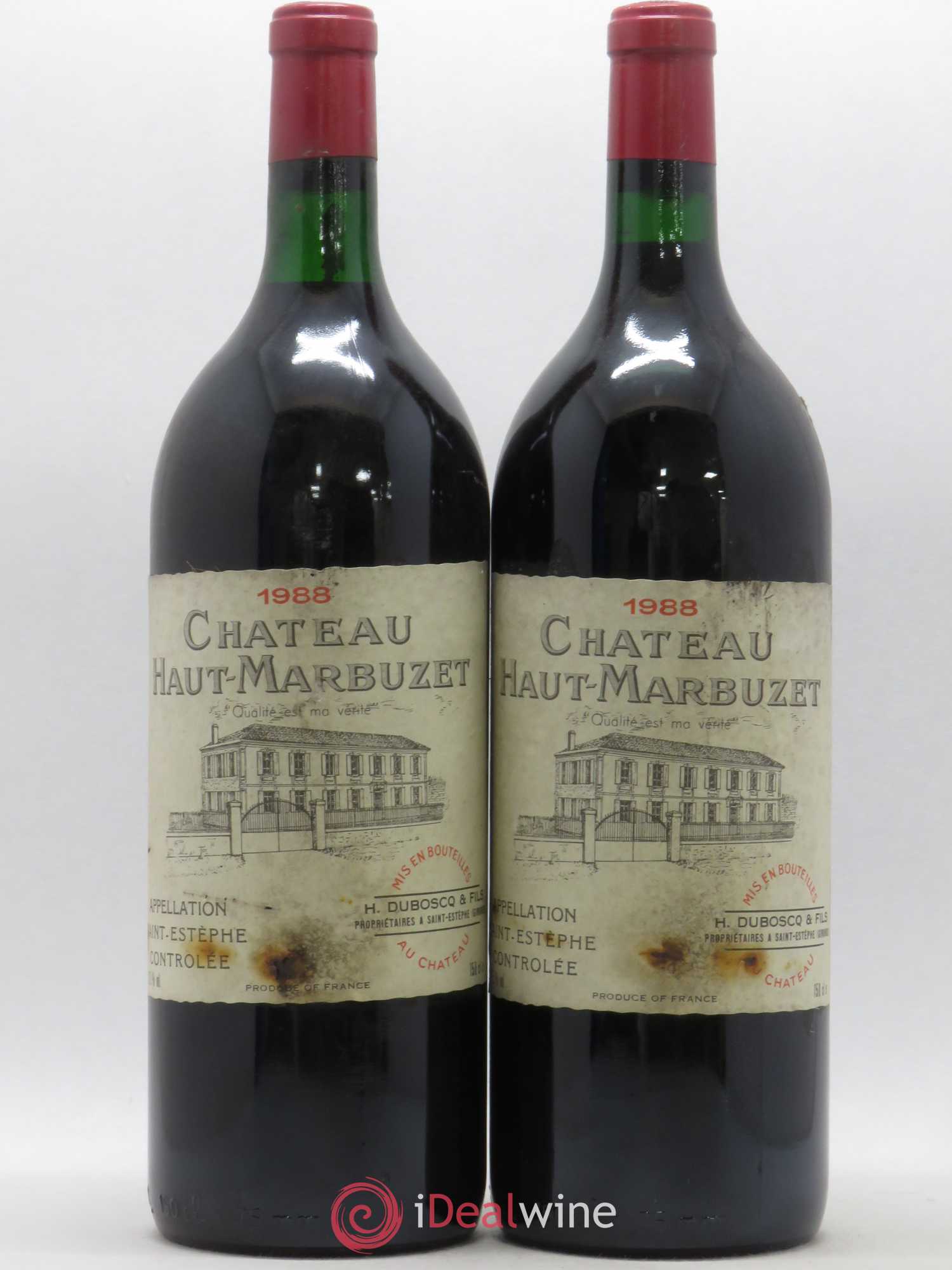 Château Haut Marbuzet 1988 - Lot de 2 magnums - 0