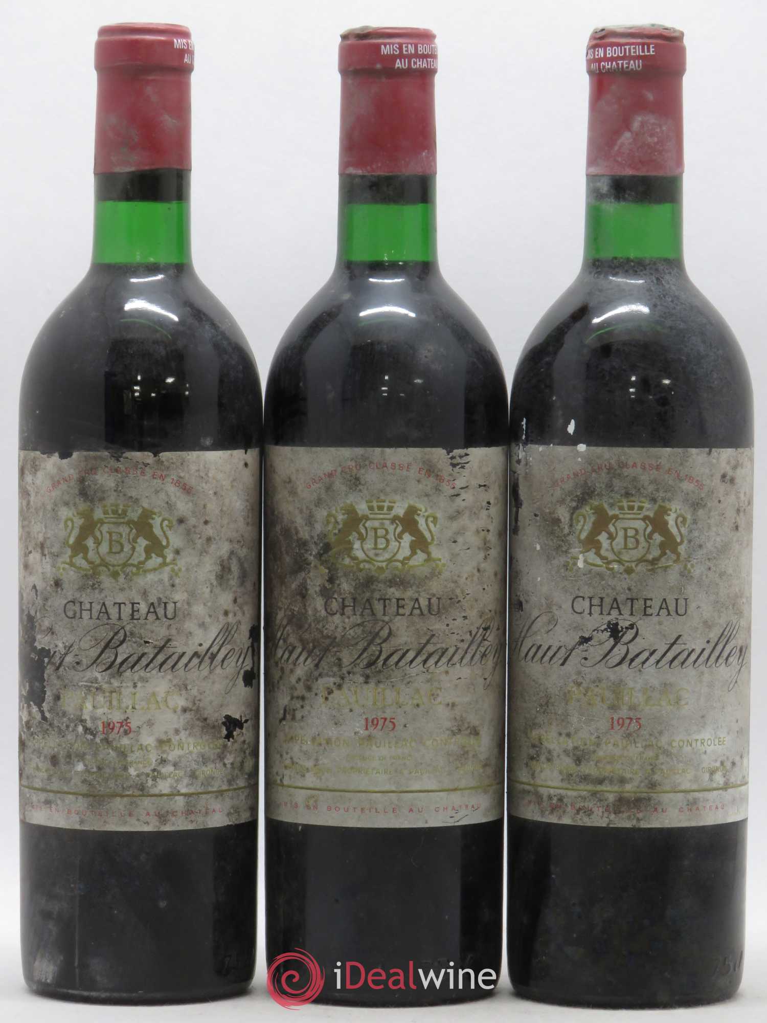 Château Haut Batailley 5ème Grand Cru Classé 1975 - Lot de 3 bouteilles - 0