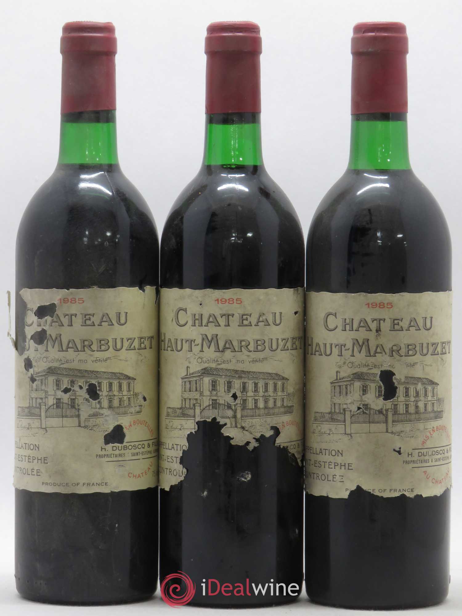Château Haut Marbuzet 1985 - Lot de 6 bouteilles - 1