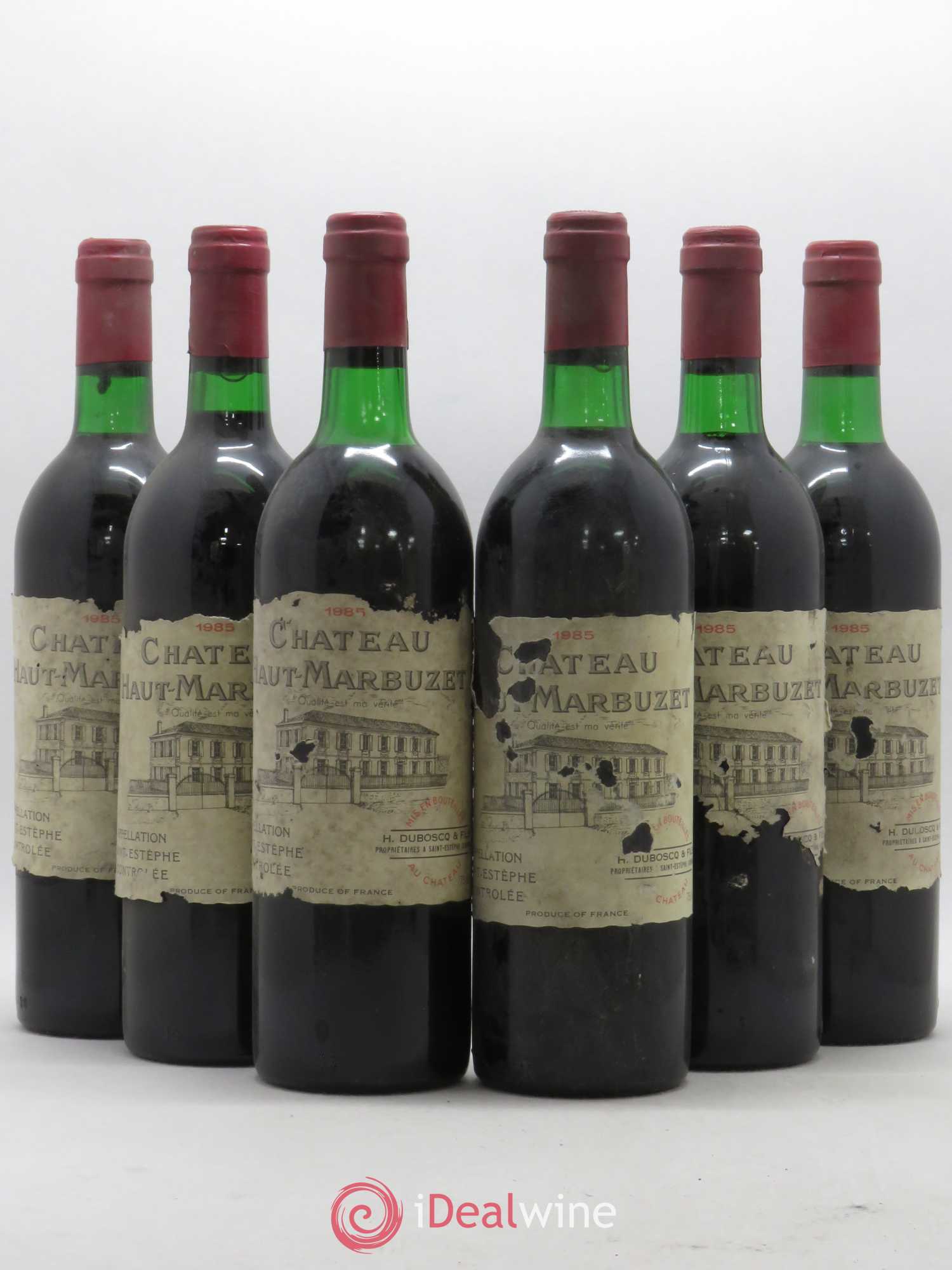 Château Haut Marbuzet 1985 - Lot de 6 bouteilles - 0