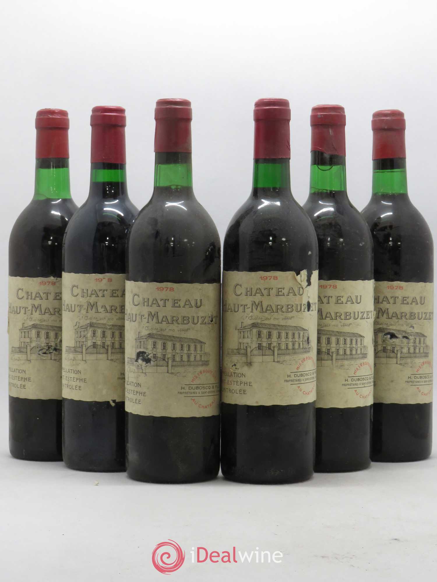 Château Haut Marbuzet 1978 - Lot de 6 bouteilles - 0