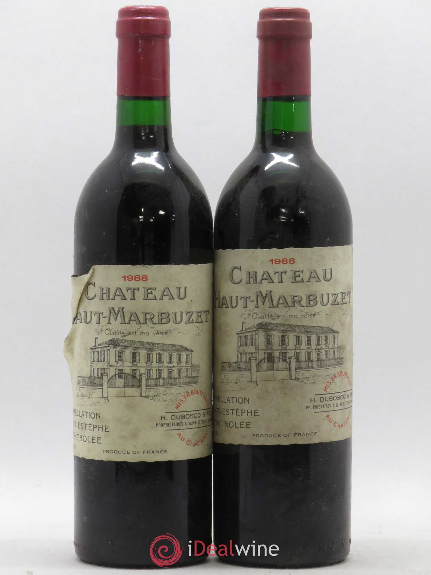 Château Haut Marbuzet 1988 - Lot de 2 bouteilles - 0