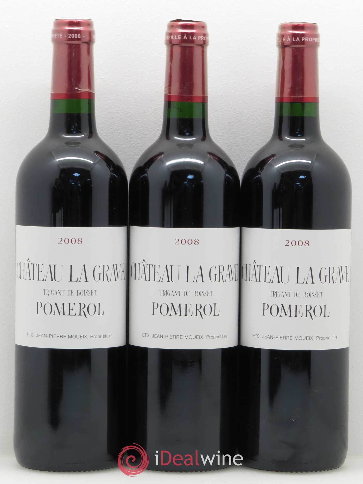 Château La Grave à Pomerol (Trigant de Boisset) 2008 - Lot de 12 bouteilles - 1