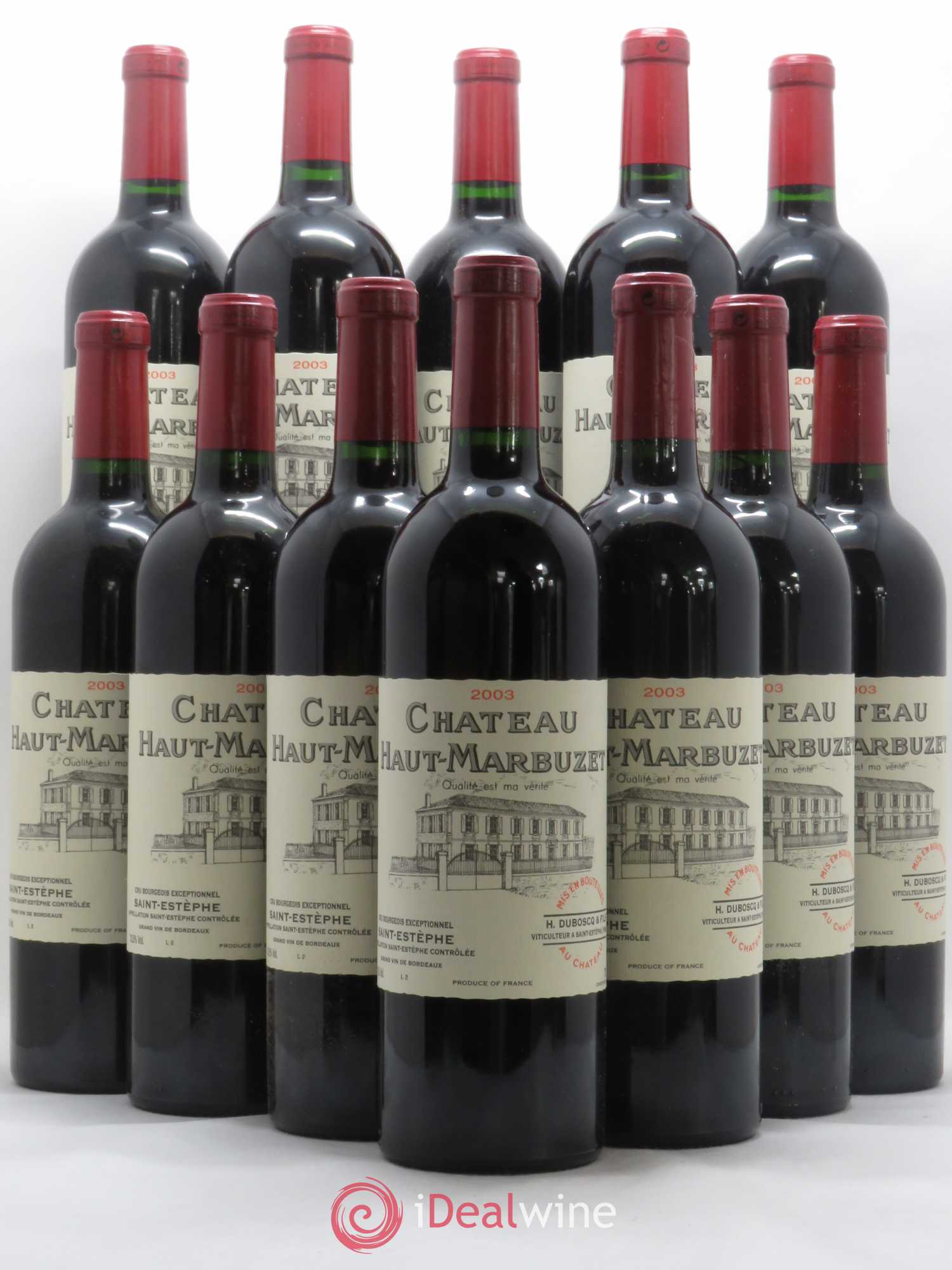 Château Haut Marbuzet 2003 - Lot de 12 bouteilles - 0