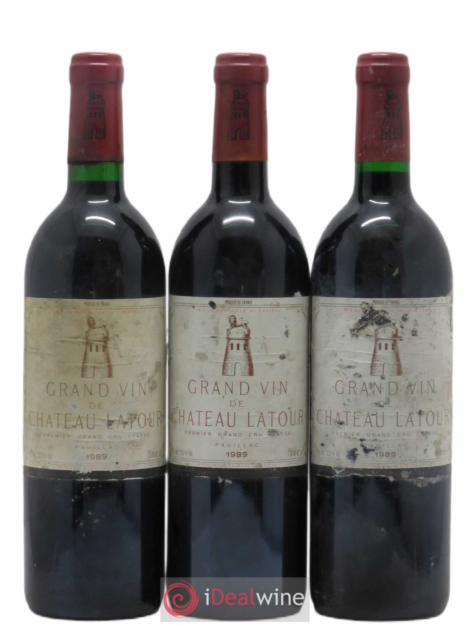 Château Latour 1er Grand Cru Classé 1989 - Lot de 3 bouteilles - 0
