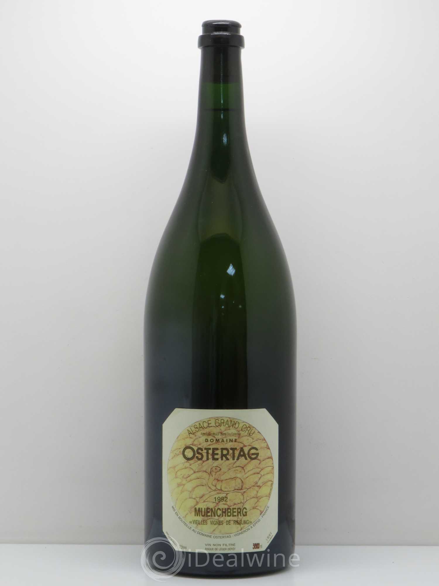 Alsace Riesling Grand Cru Muenchberg Ostertag (Domaine) Vieilles vignes (sans prix de réserve) 1992 - Lotto di 1 jéroboam - 0