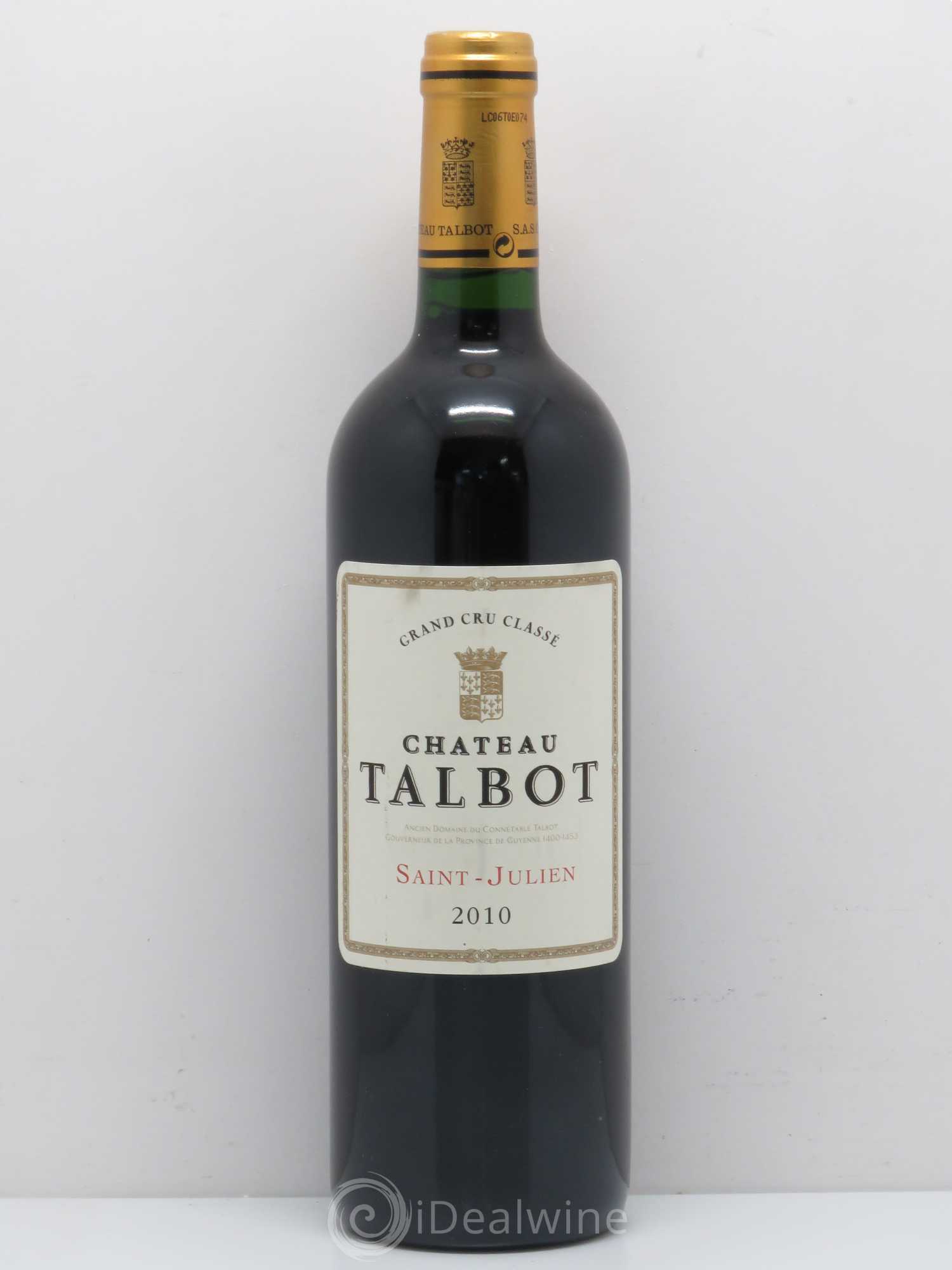 Château Talbot 4ème Grand Cru Classé 2010 - Lot de 1 bouteille - 0