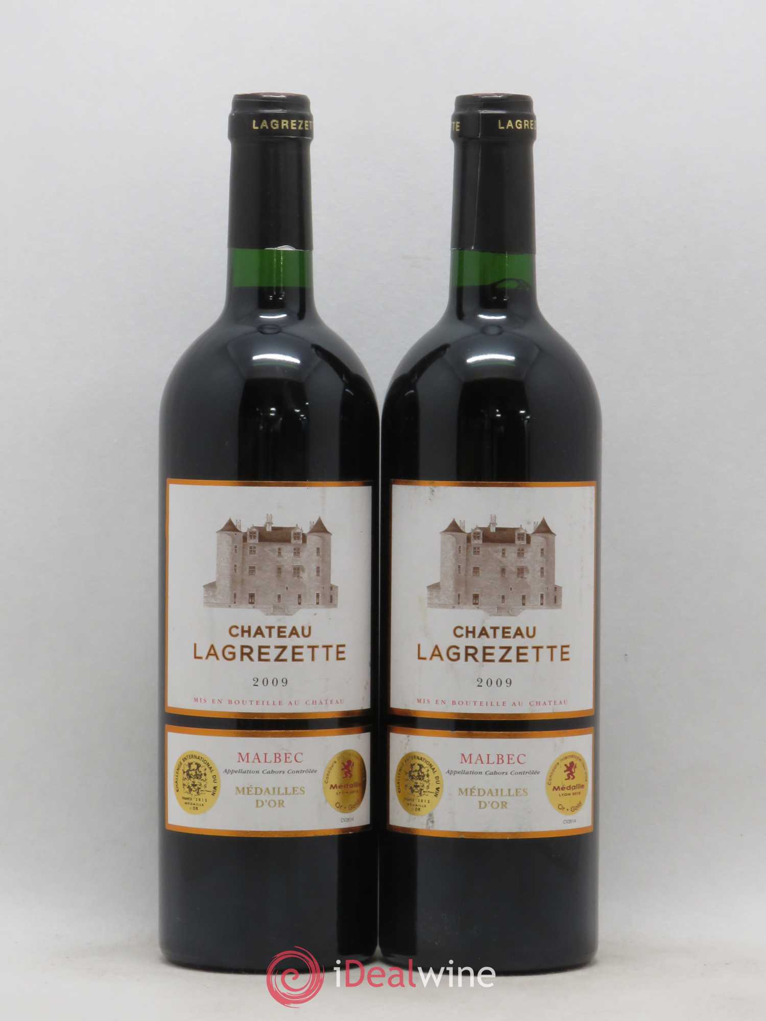 Cahors Château Lagrezette Alain Dominique Perrin 2009 - Lot de 2 bouteilles - 0