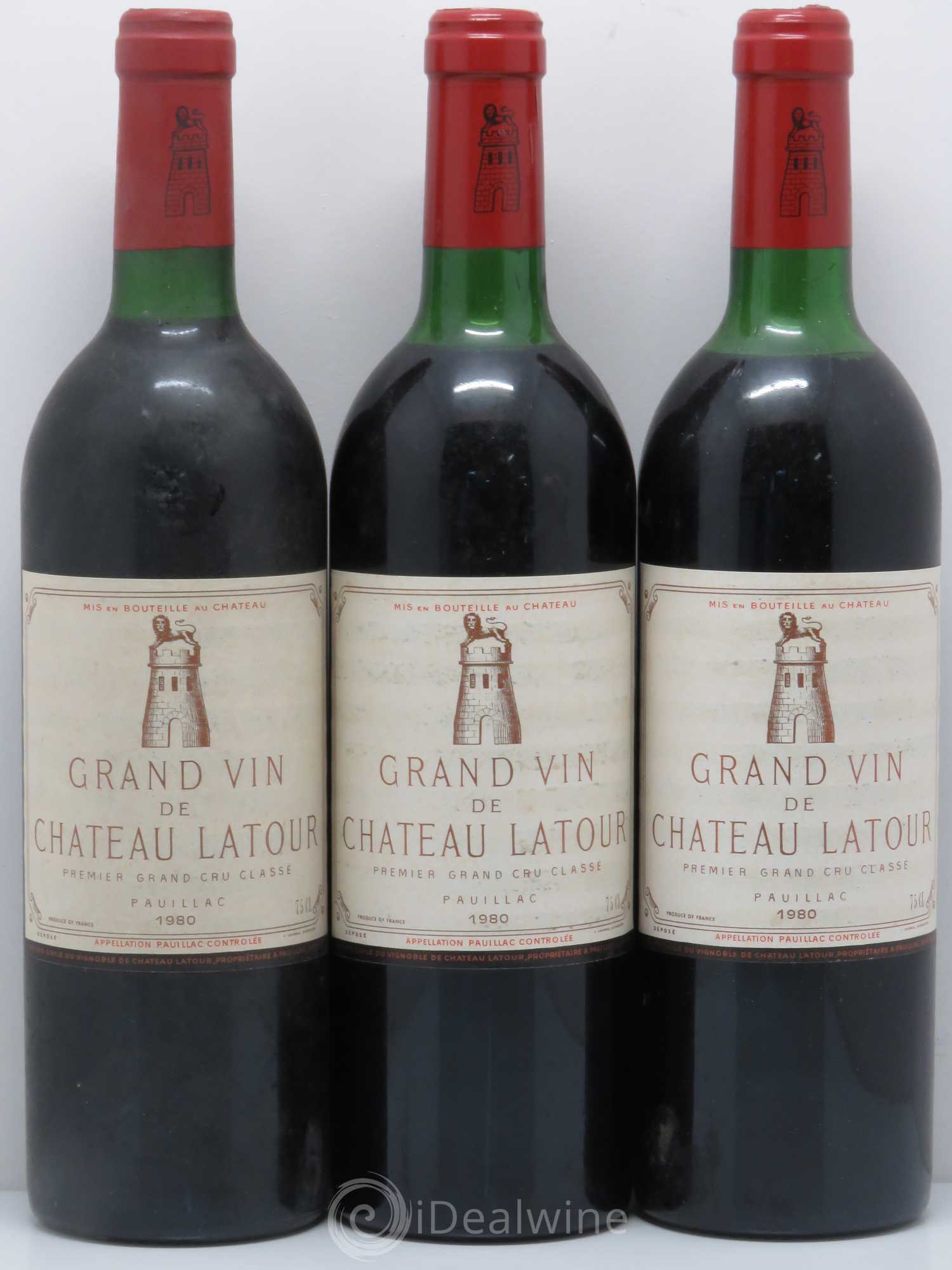 Château Latour 1er Grand Cru Classé 1980 - Lot de 3 bouteilles - 0