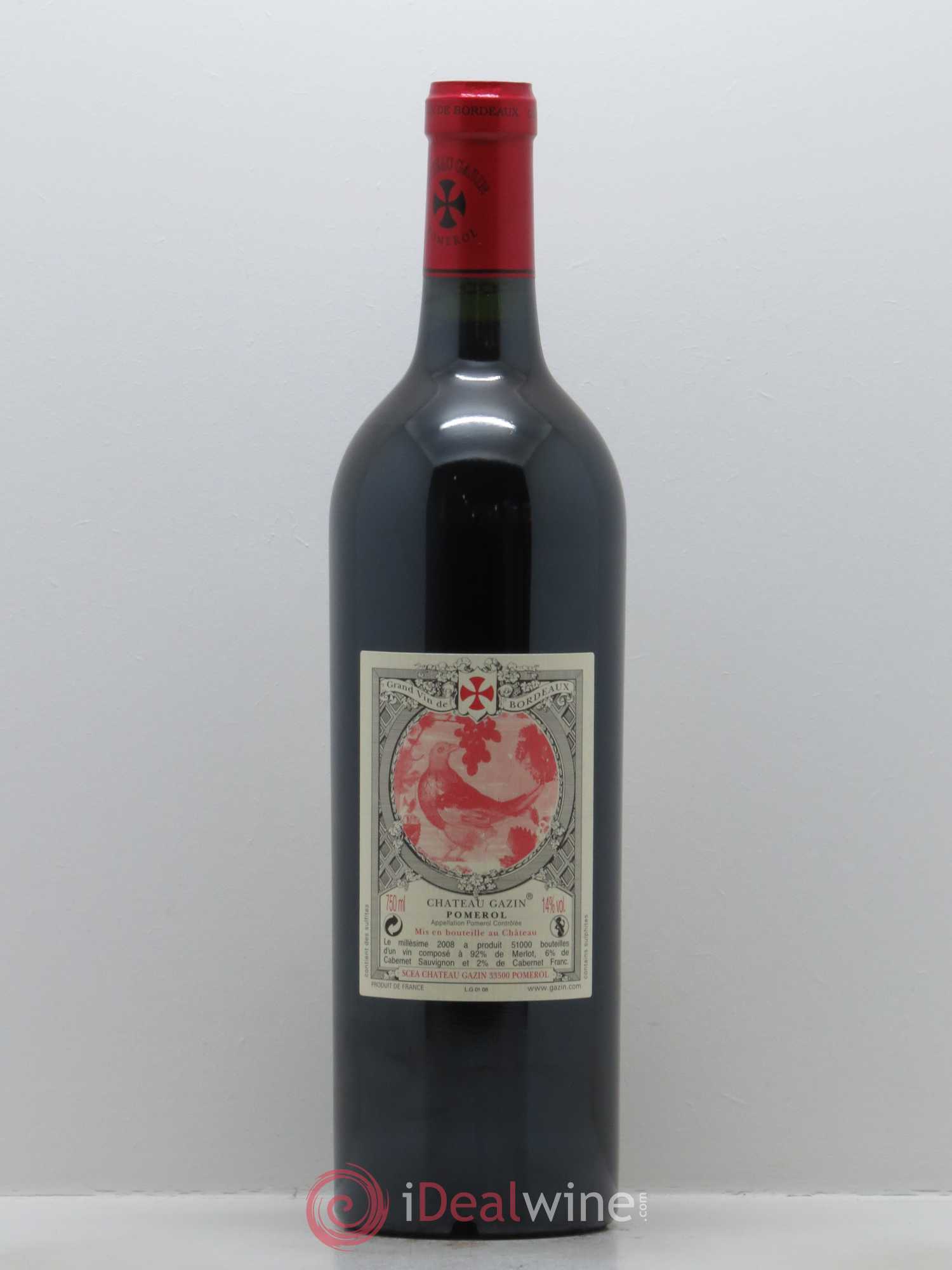 Château Gazin 2008 - Lot de 1 bouteille - 1