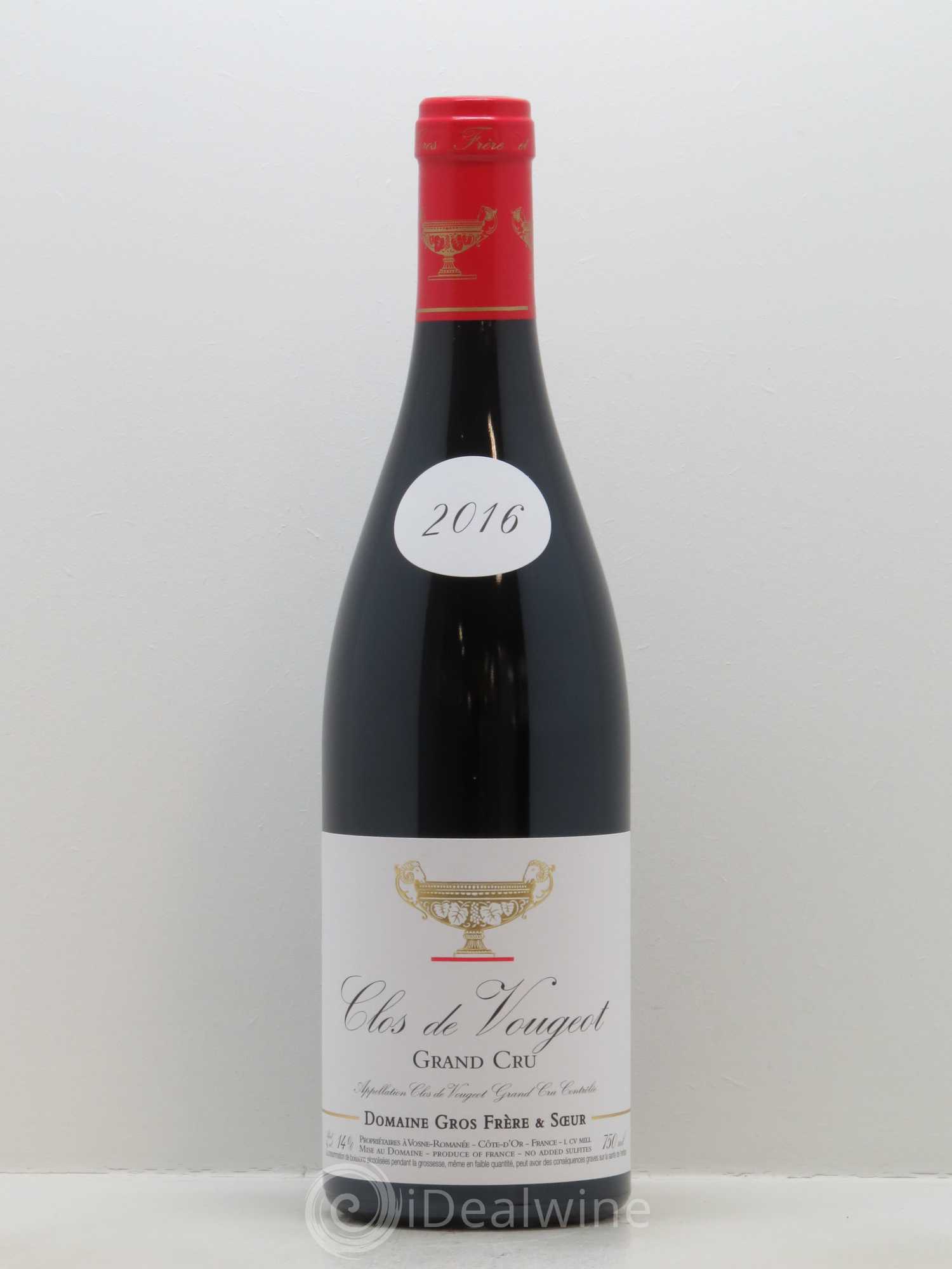 Clos de Vougeot Grand Cru Gros Frère & Soeur 2016 - Lot de 1 bouteille - 0