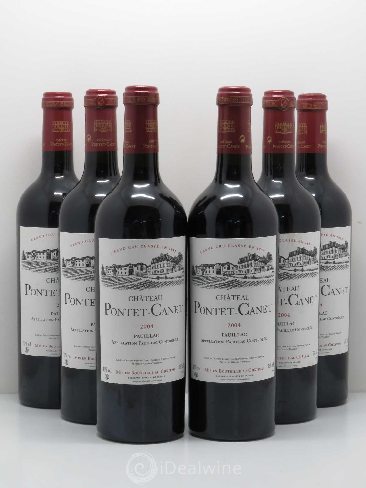Château Pontet Canet 5ème Grand Cru Classé 2004 - Lot de 6 bouteilles - 0