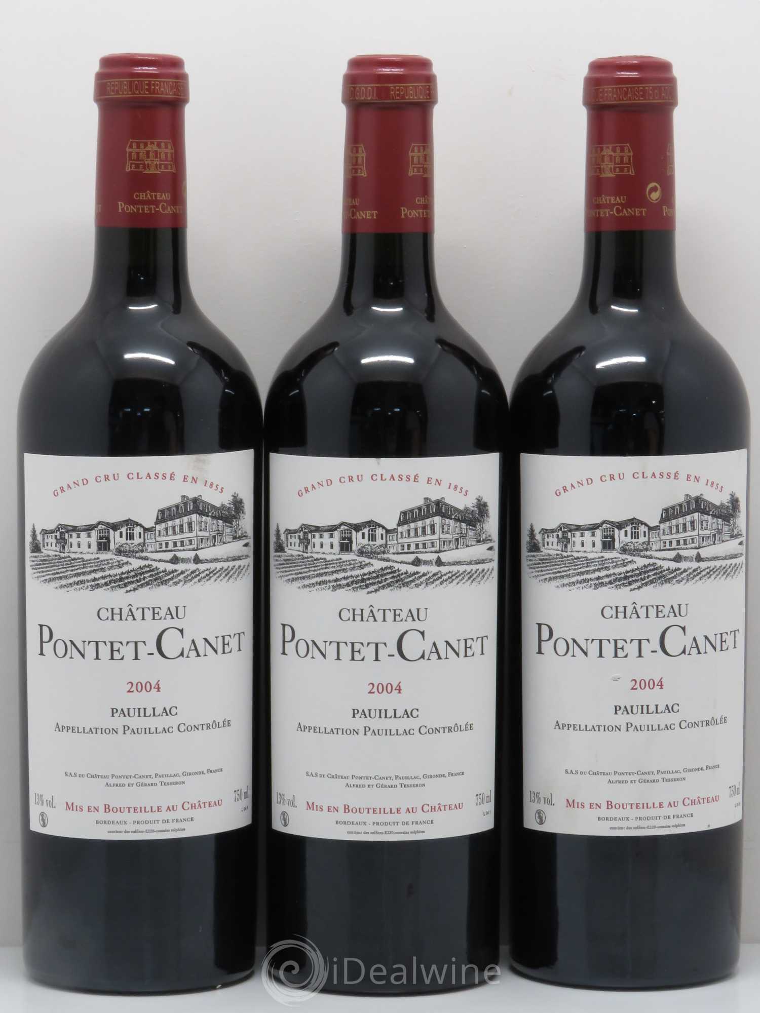 Château Pontet Canet 5ème Grand Cru Classé 2004 - Lot de 5 bouteilles - 1