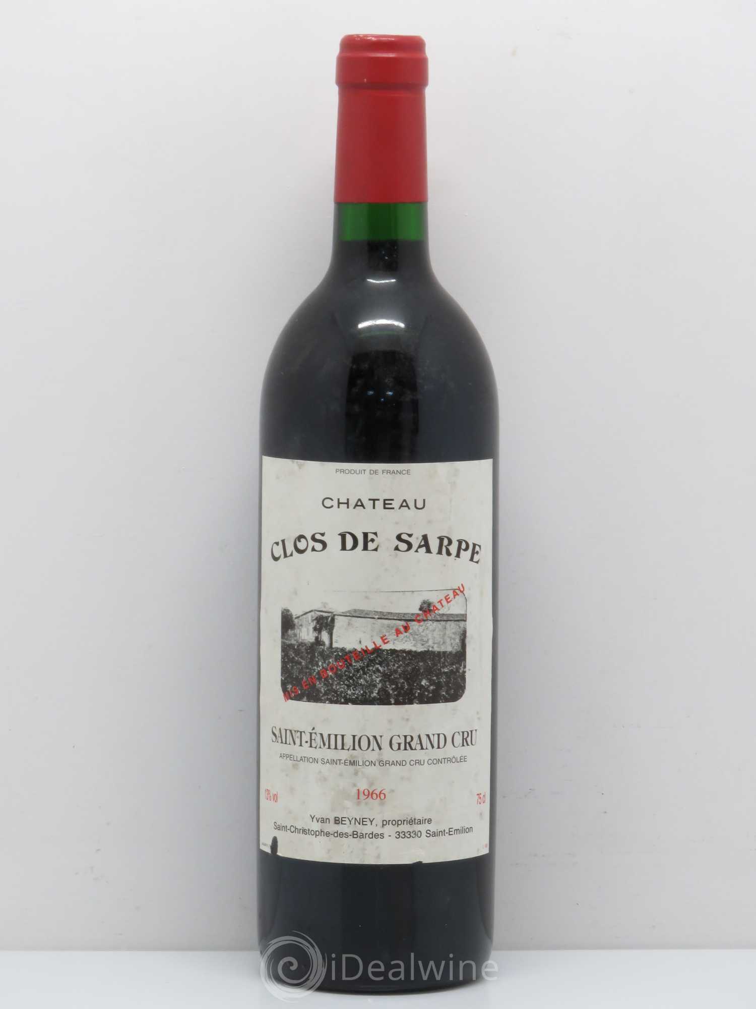 Clos de Sarpe Grand Cru Classé 1966 - Lot de 1 bouteille - 0