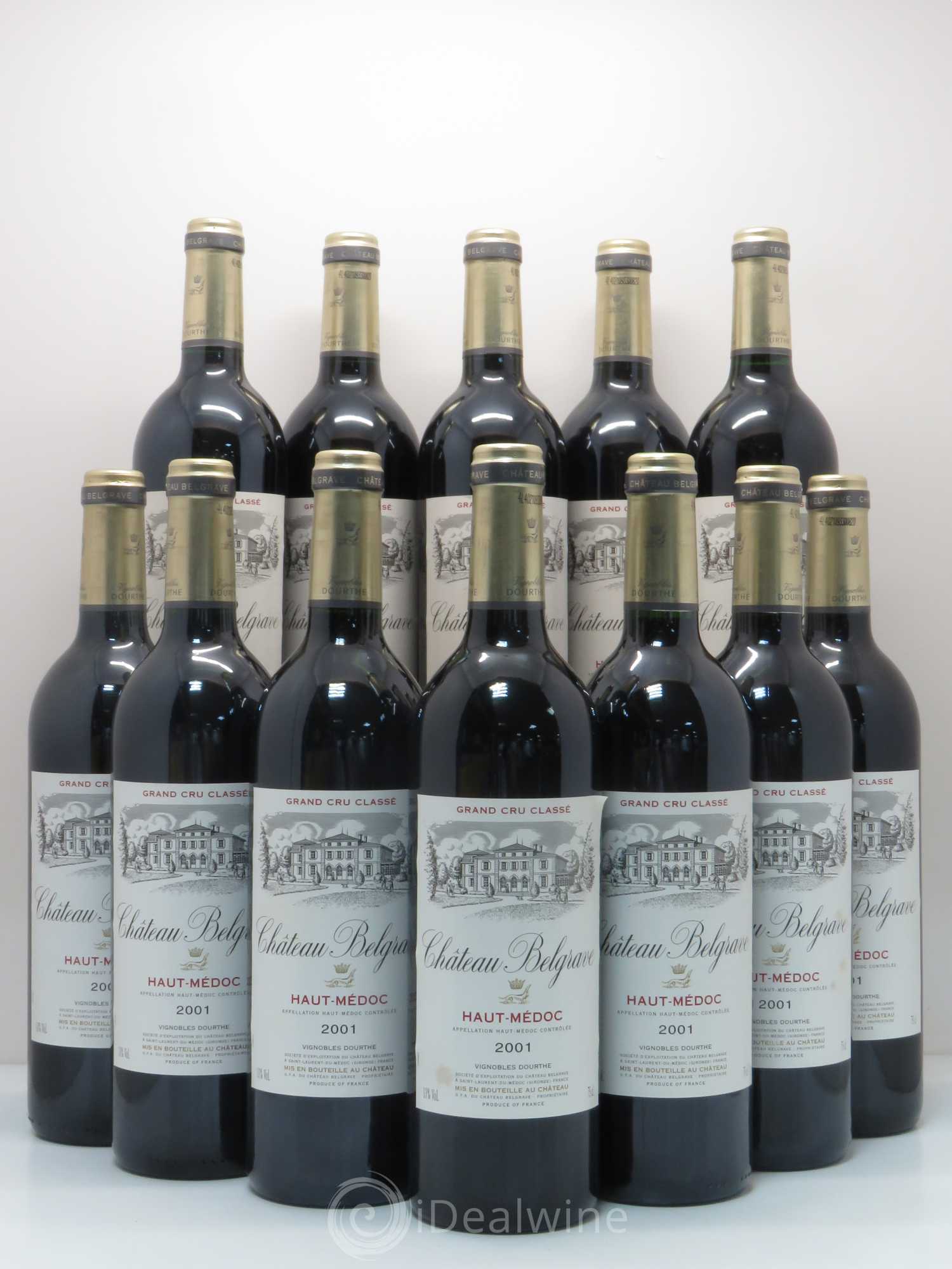 Château Belgrave 5ème Grand Cru Classé 2001 - Lot de 12 bouteilles - 0