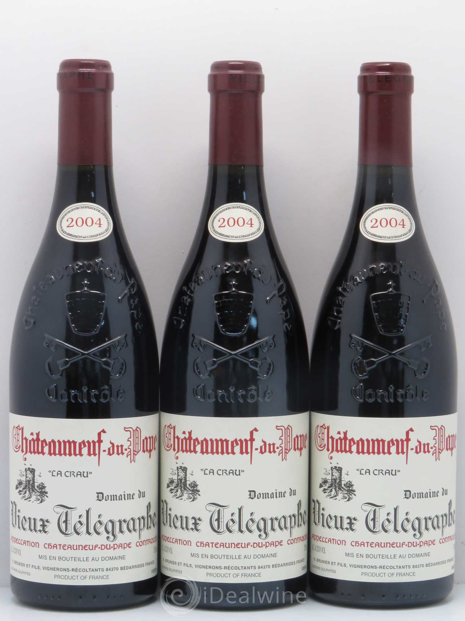 Châteauneuf-du-Pape Vieux Télégraphe (Domaine du) Vignobles Brunier La crau 2004 - Lot de 6 bouteilles - 2