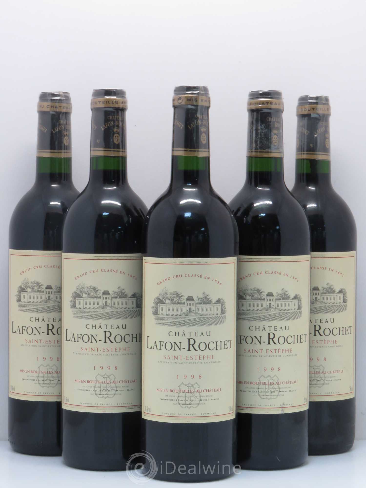 Château Lafon Rochet 4ème Grand Cru Classé 1998 - Lot de 5 bouteilles - 0