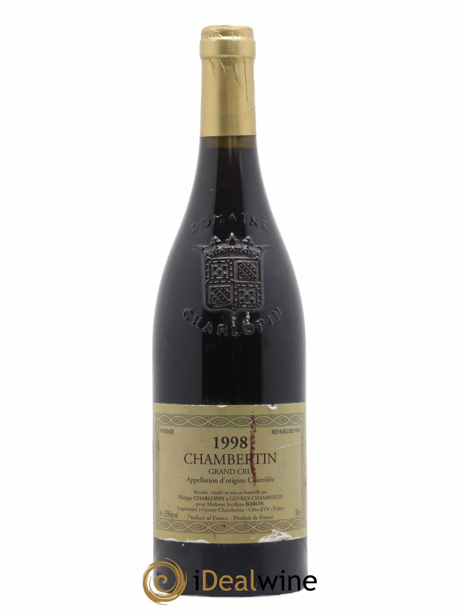 Chambertin Grand Cru Philippe Charlopin 1998 - Lot de 1 bouteille - 0