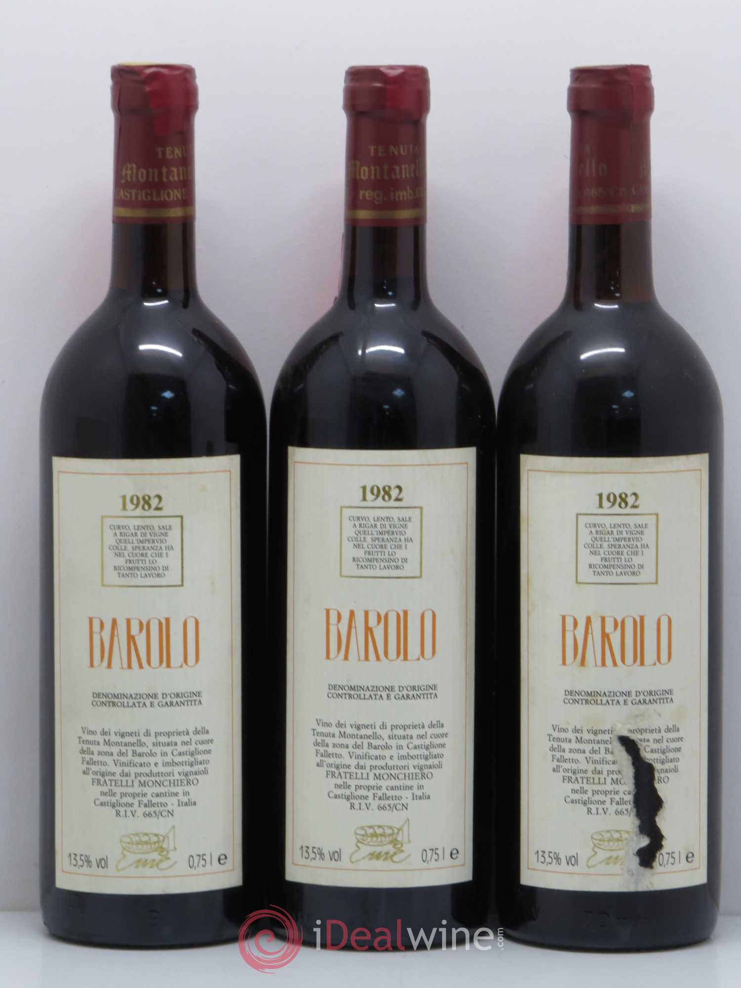 Barolo Tenuta Montanello 1982 - Lot de 3 bouteilles - 0