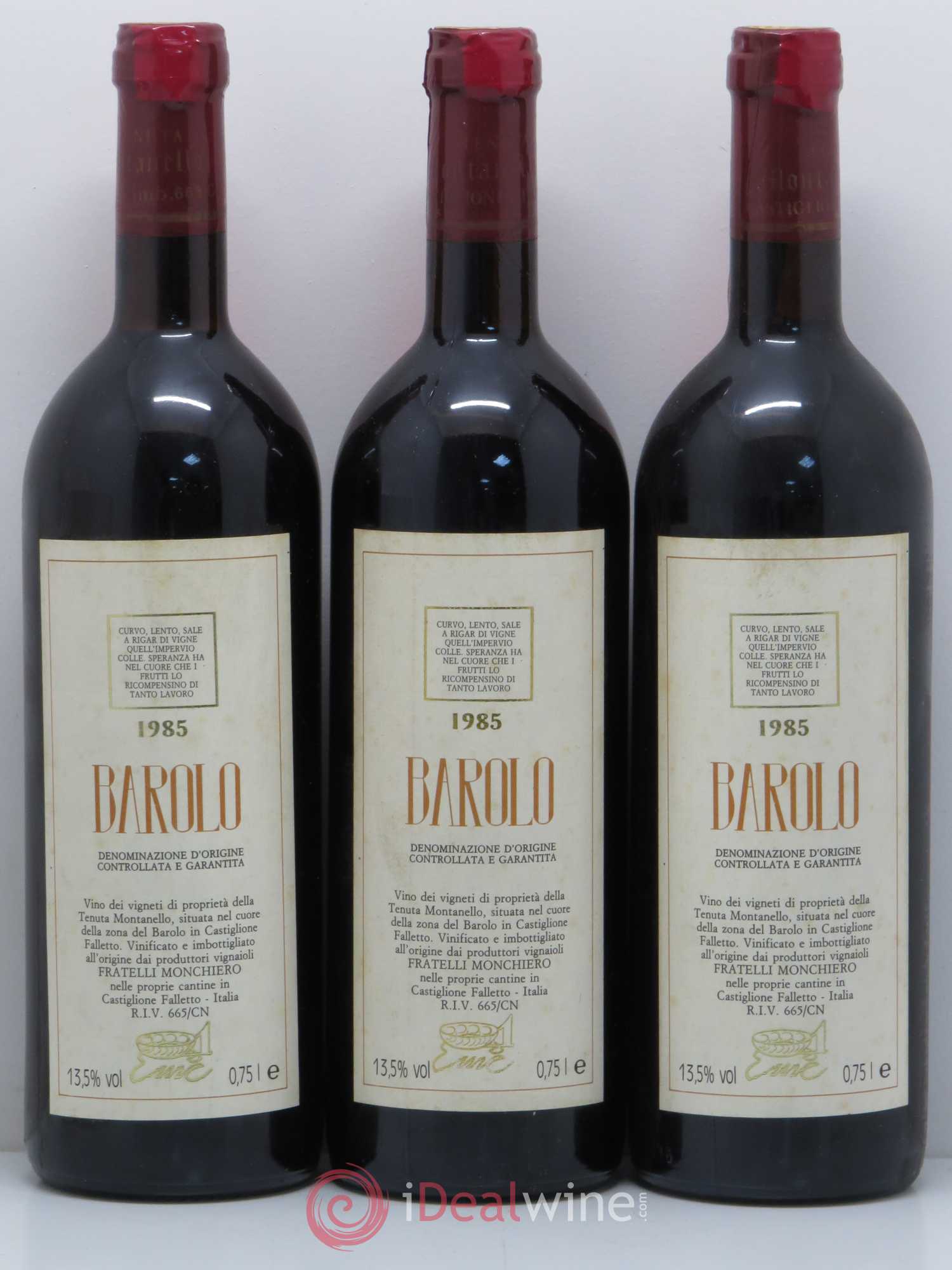 Barolo Tenuta Montanello 1985 - Lot de 3 bouteilles - 0