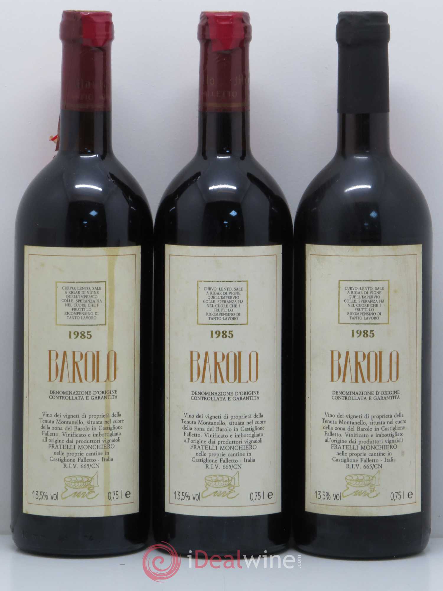Barolo Tenuta Montanello 1985 - Lot de 3 bouteilles - 0