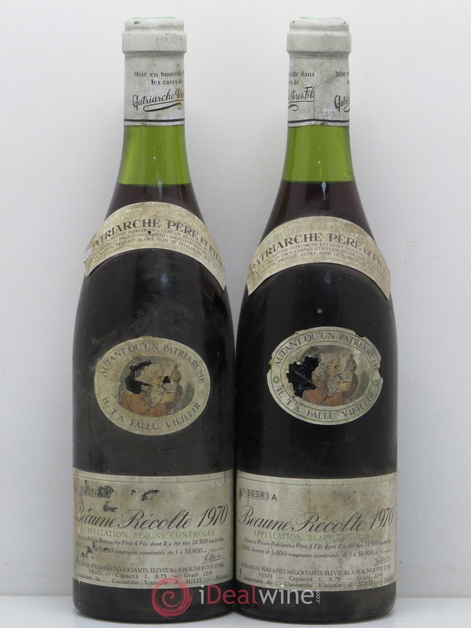 Beaune Patriache Père et fils 1970 - Posten von 2 Flaschen - 0