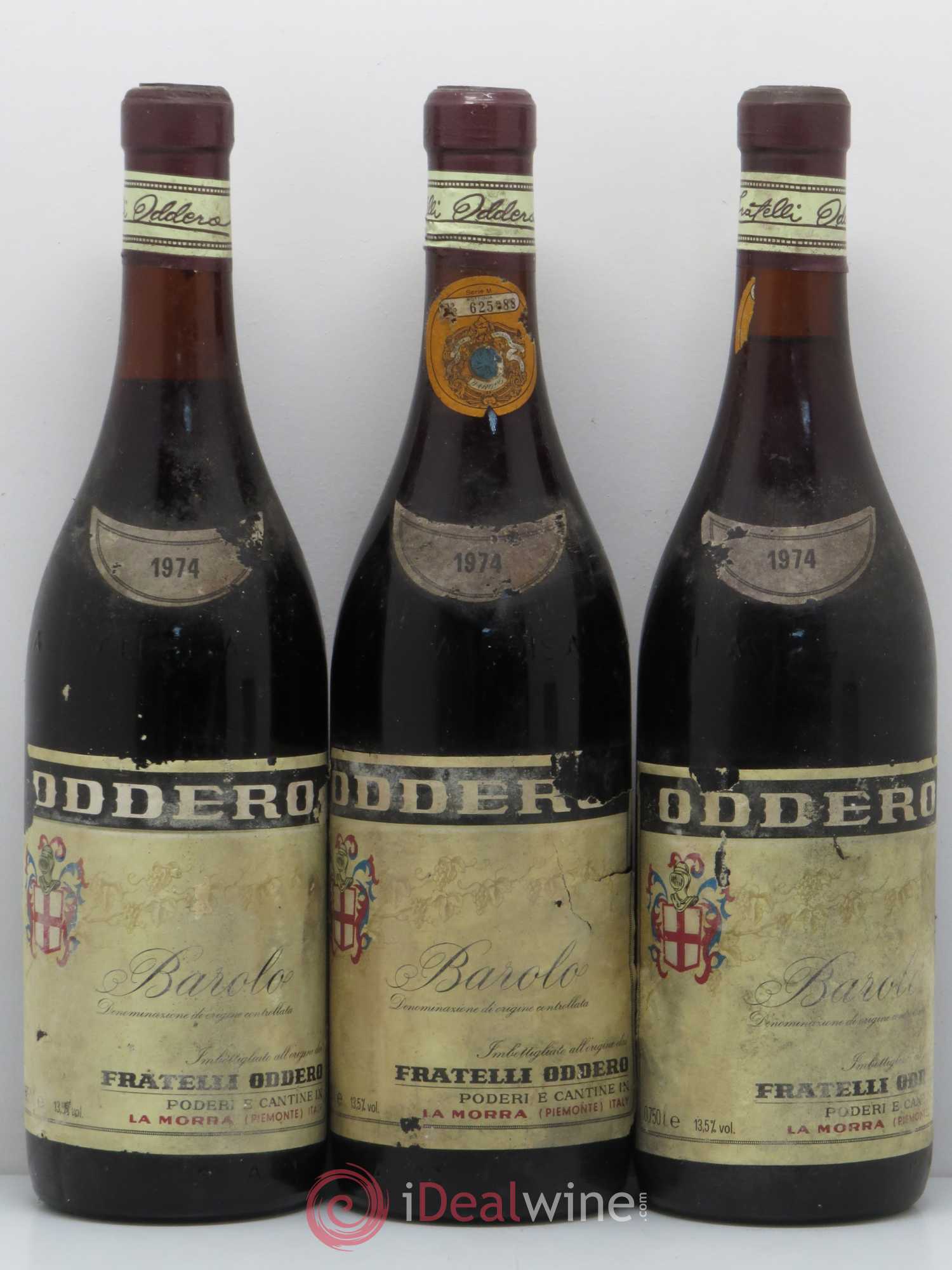 Barolo Oddero 1974 - Lot de 3 bouteilles - 0