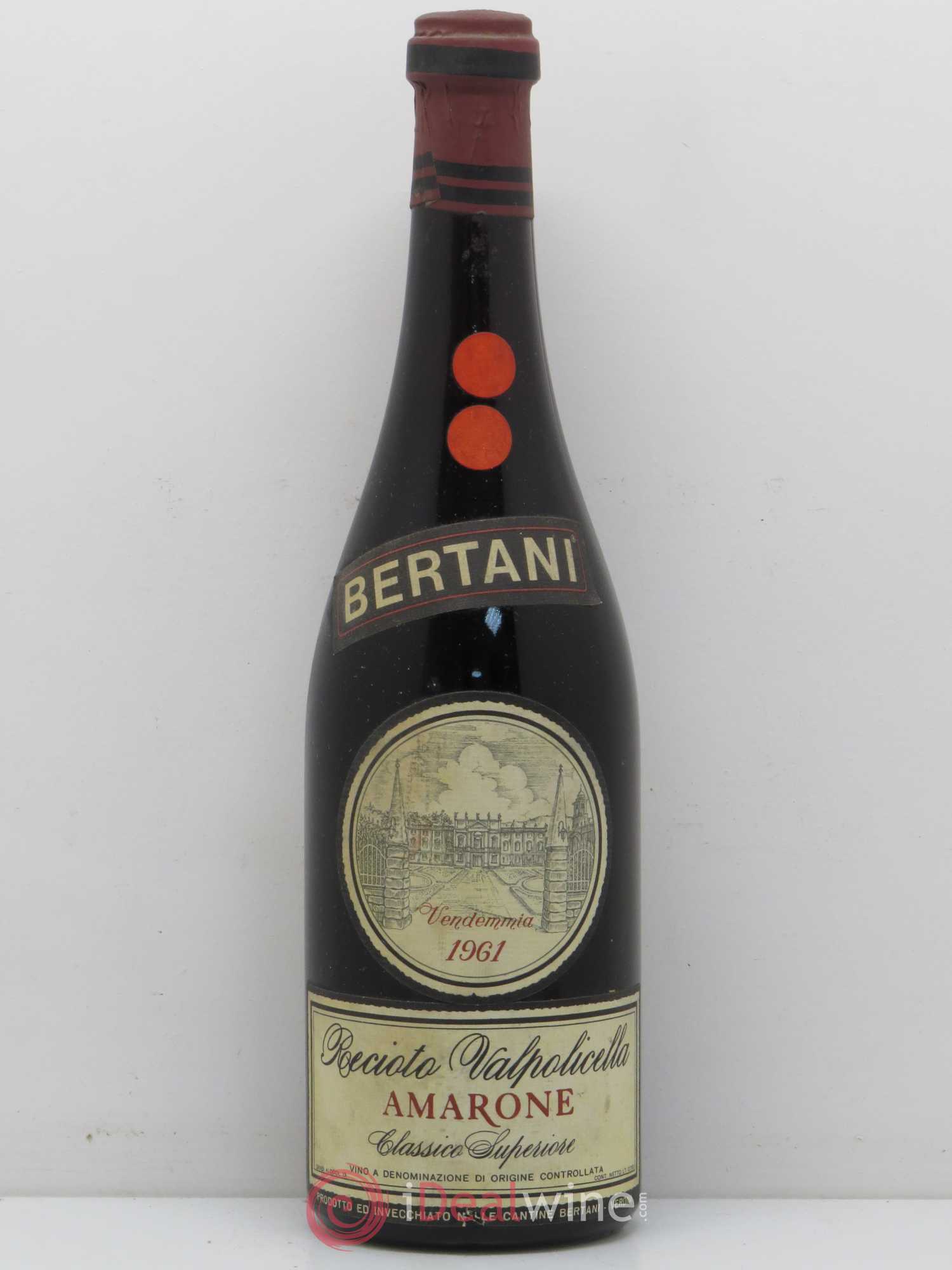 Amarone della Valpolicella DOC Recioto della Valpollicella Classico Superiore Bertani 1961 - Posten von 1 Flasche - 0