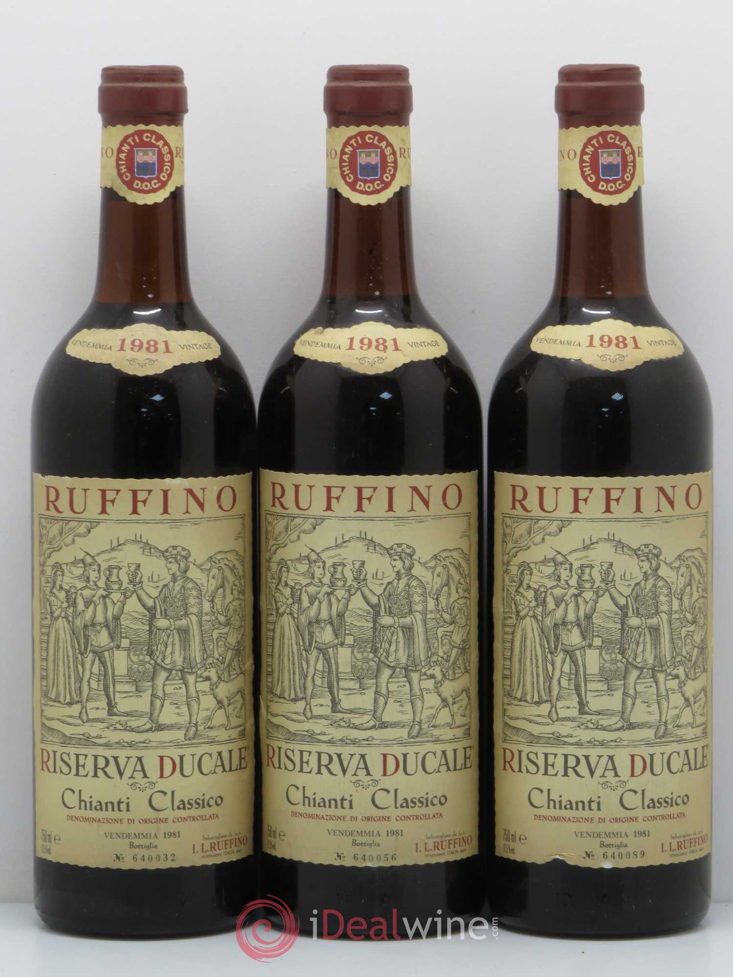 Chianti Classico DOCG Riserva Ducale Ruffino 1981 - Lot of 3 bottles - 0