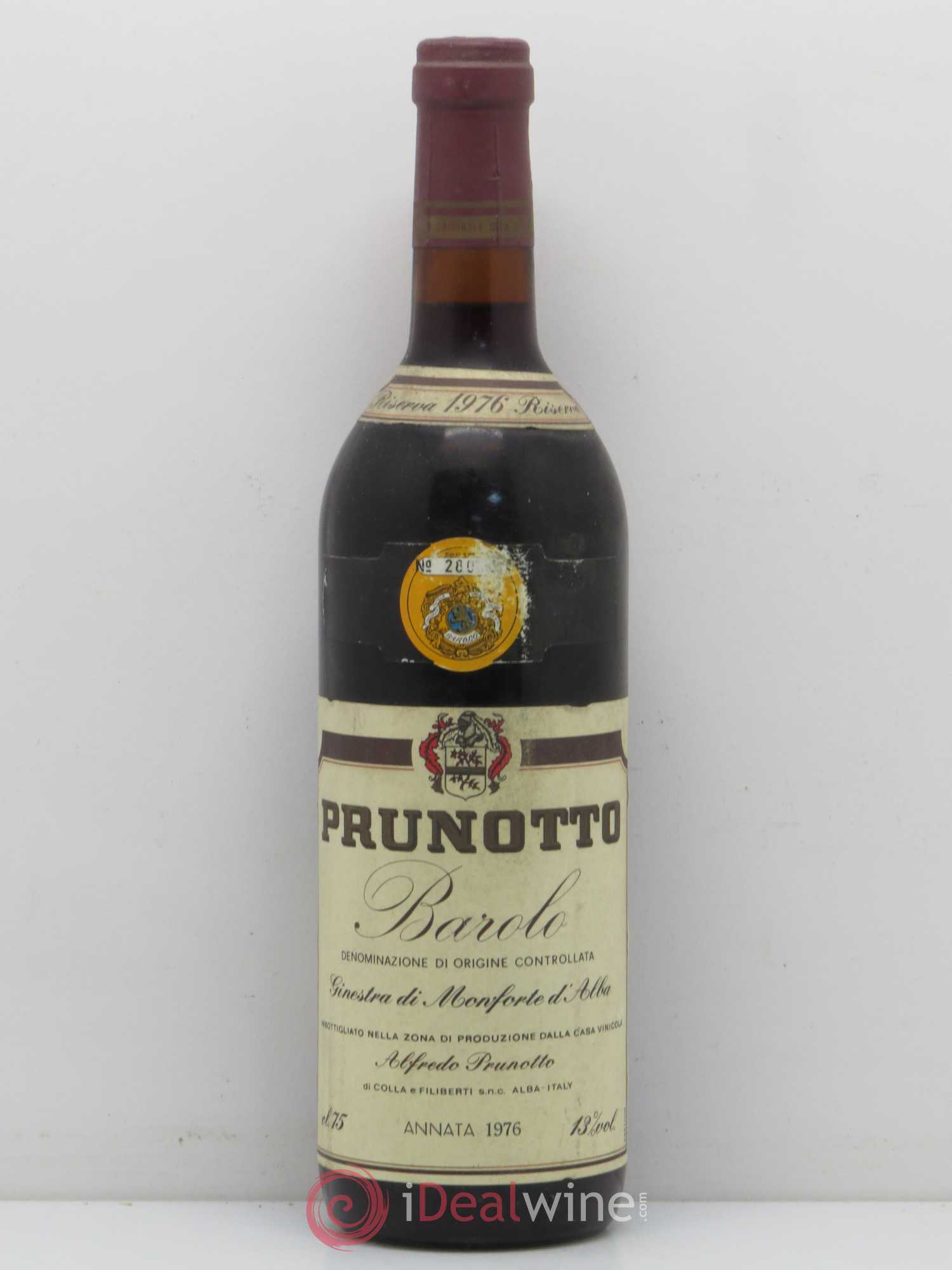 Barolo Riserva Ginestra di Monforte Prunotto 1976 - Lot de 1 bouteille - 0