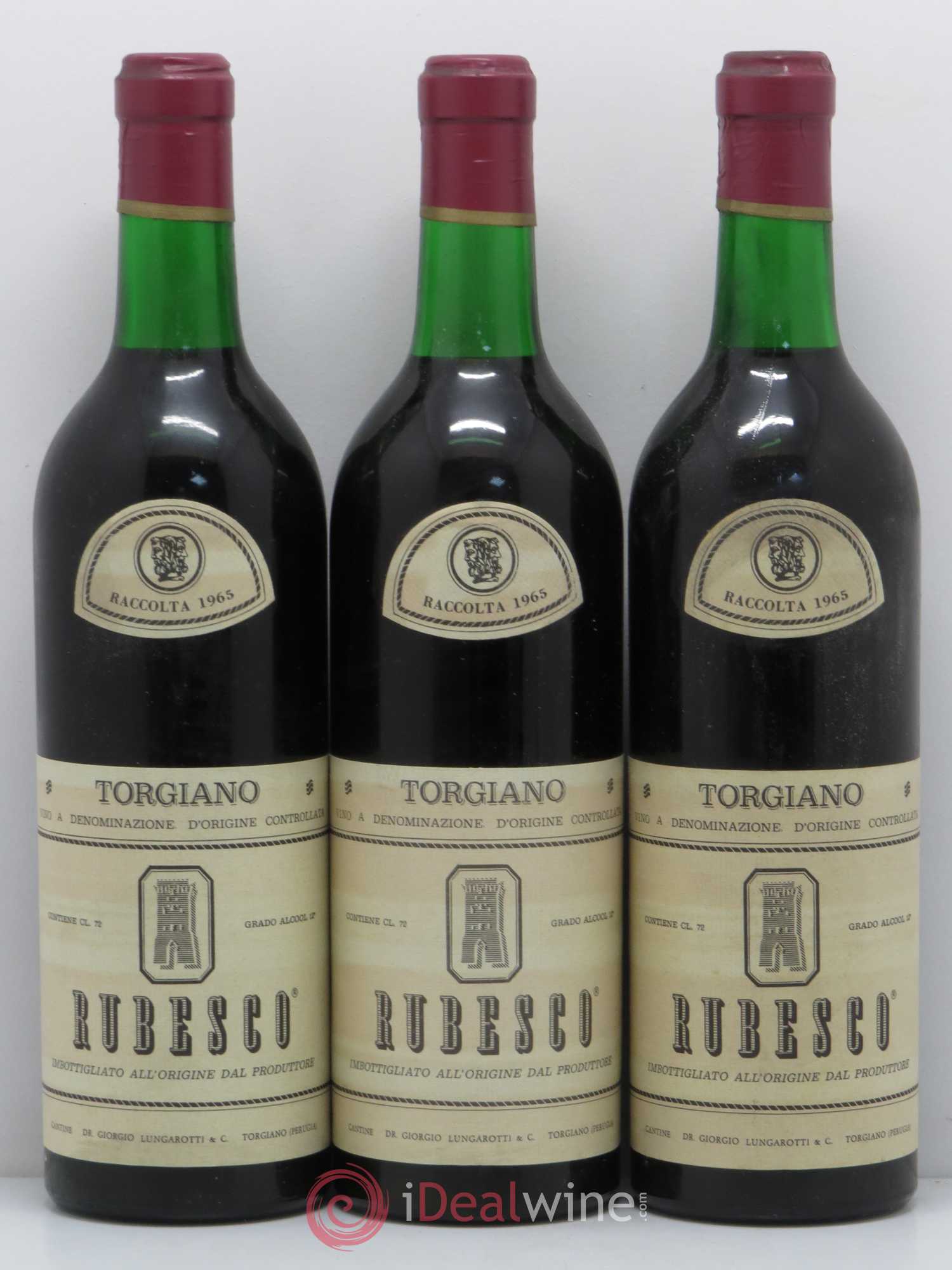 Italie Rubesco Torgiano Lungarotti 1965 - Posten von 3 Flaschen - 0