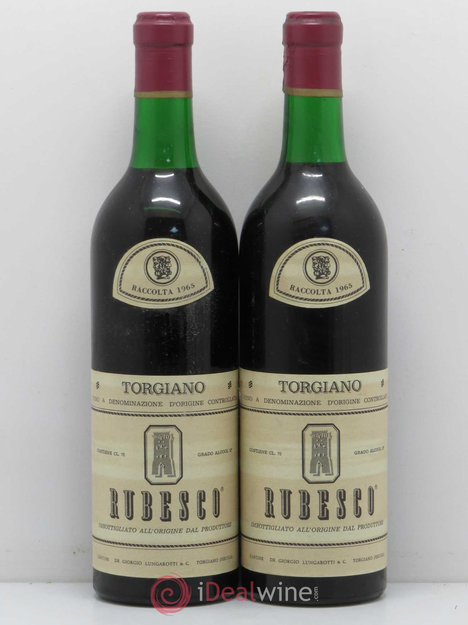 Italie Rubesco Torgiano Lungarotti 1965 - Posten von 2 Flaschen - 0