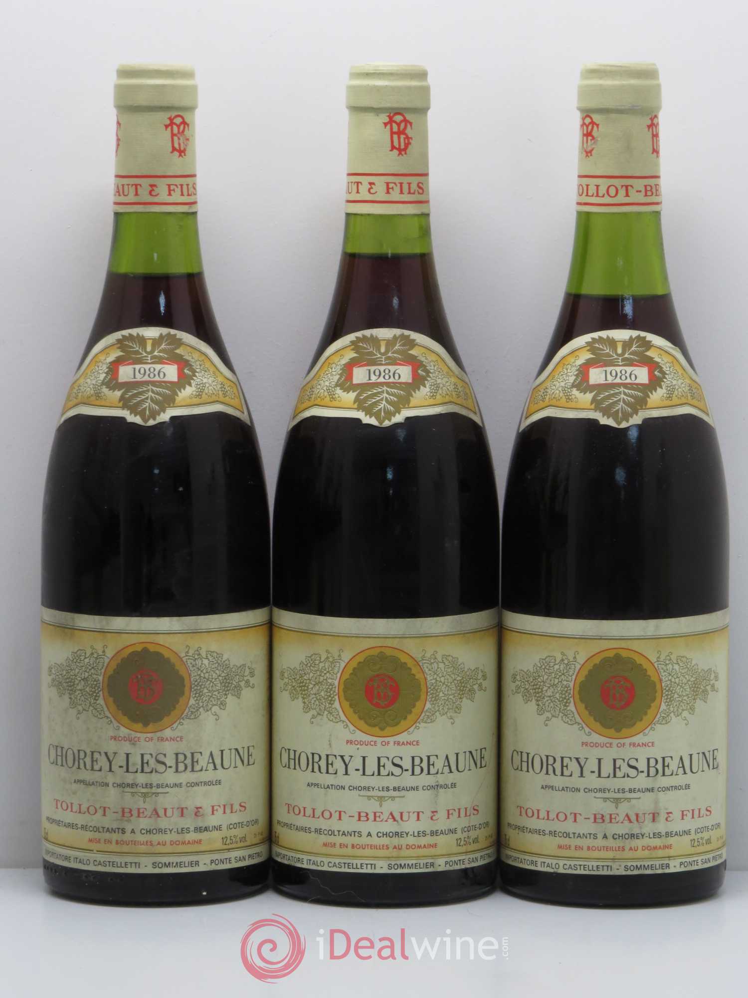 Chorey-lès-Beaune Tollot Beaut 1986 - Lot de 6 bouteilles - 1