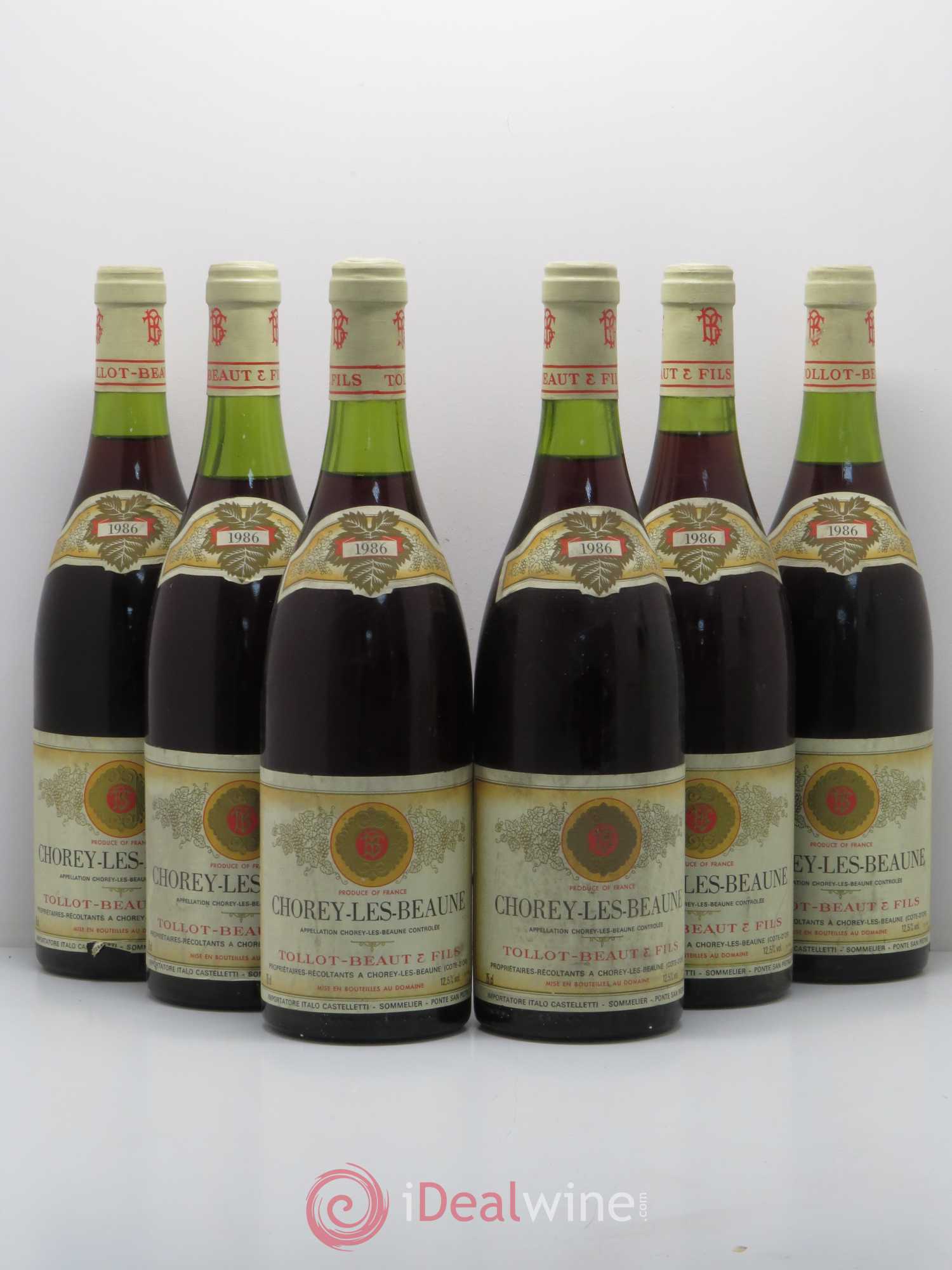 Chorey-lès-Beaune Tollot Beaut 1986 - Lot de 6 bouteilles - 0