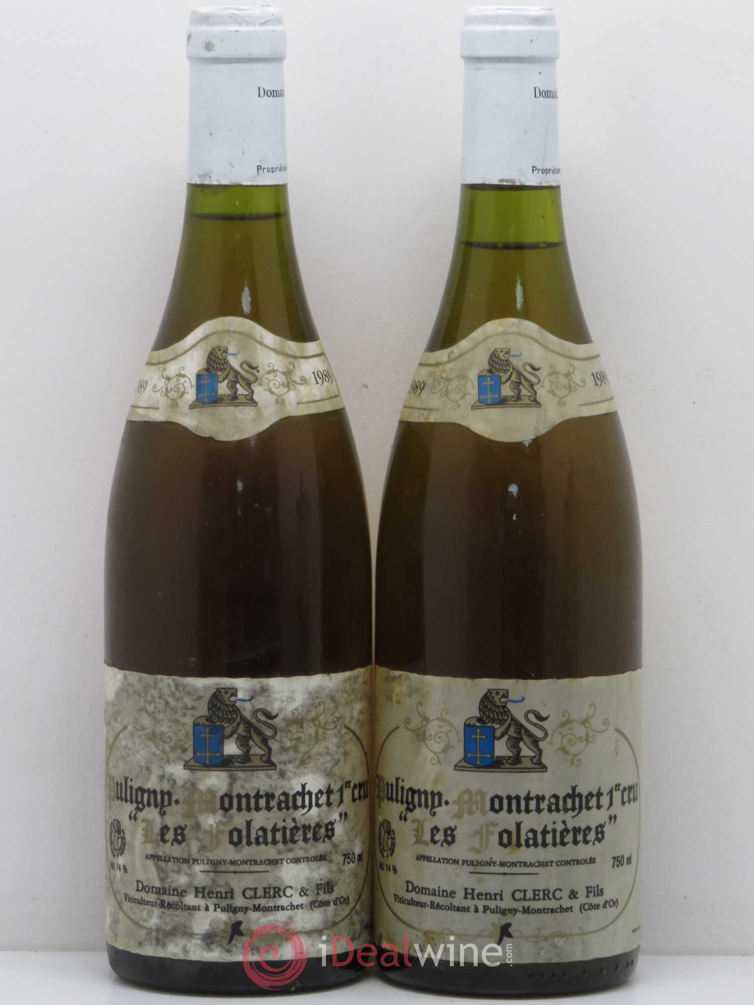 Puligny-Montrachet 1er Cru Les Folatieres Domaine Henri Clerc 1989 - Posten von 2 Flaschen - 0