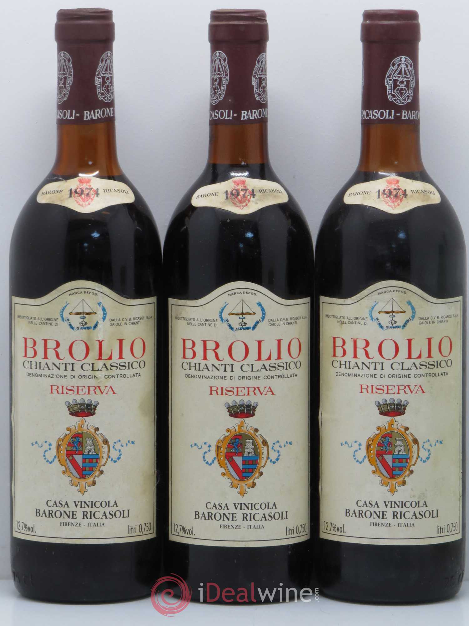 Chianti Classico DOCG Riserva Brolio 1974 - Lot of 3 bottles - 0