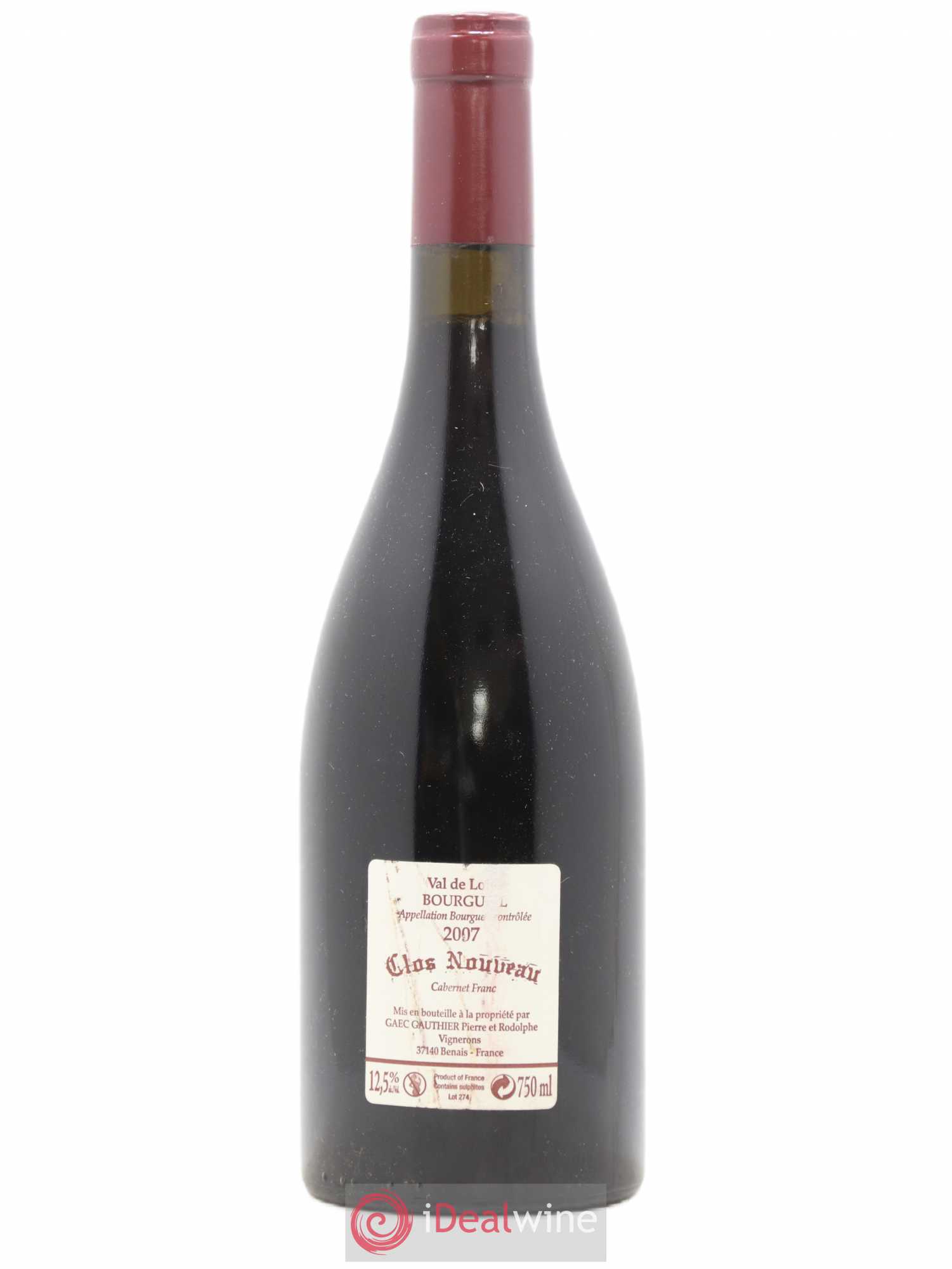Bourgueil Clos Nouveau Domaine du Bel Air 2007 - Lot de 1 bouteille - 1