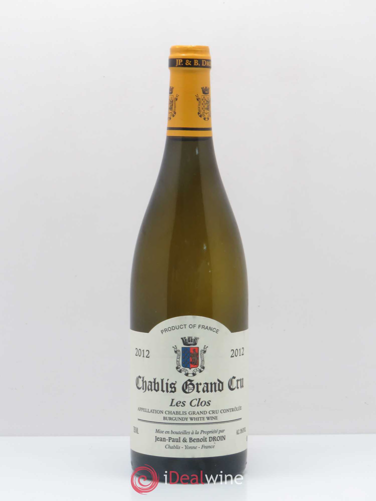 Chablis Grand Cru Les Clos Jean-Paul & Benoît Droin (Domaine) 2012 - Lot de 1 bouteille - 0