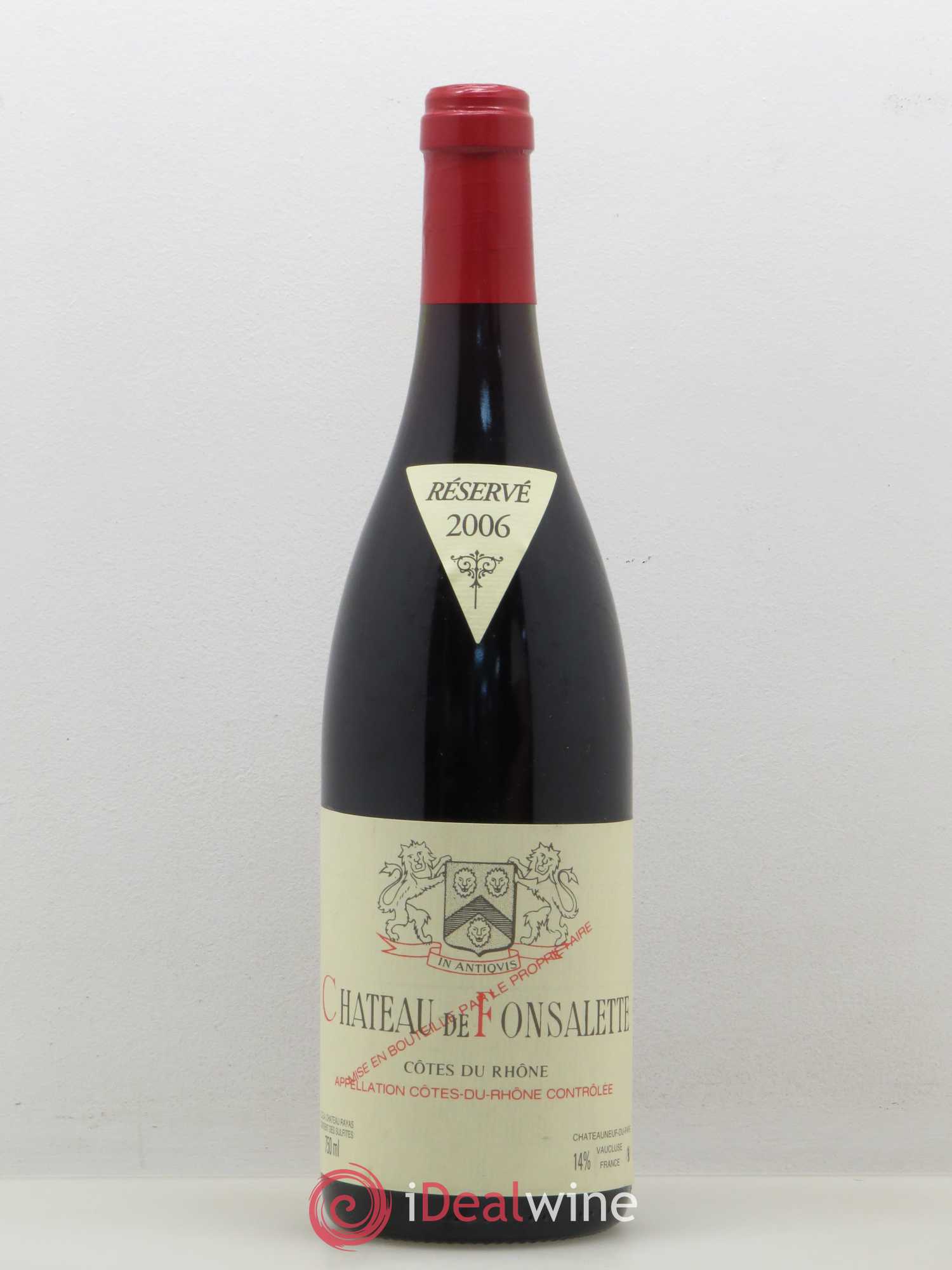 Côtes-du-Rhône Cuvée Syrah Château de Fonsalette 2006 - Lot de 1 bouteille - 0
