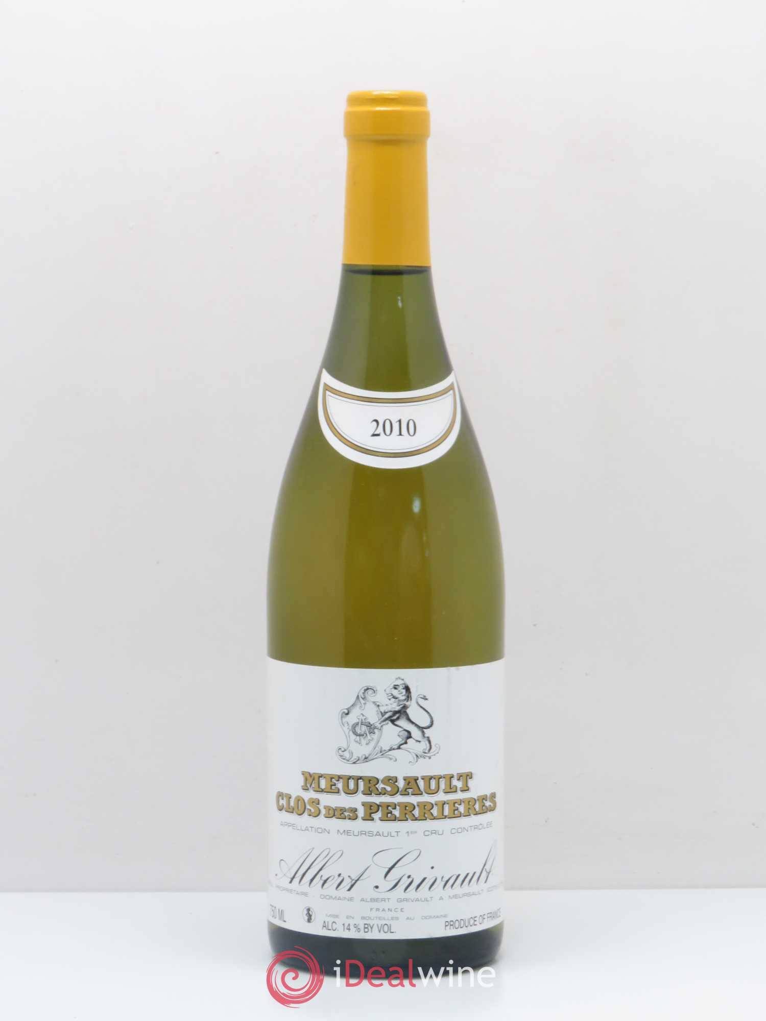 Meursault 1er Cru Clos des Perrières Monopole Albert Grivault 2010 - Lot de 1 bouteille - 0