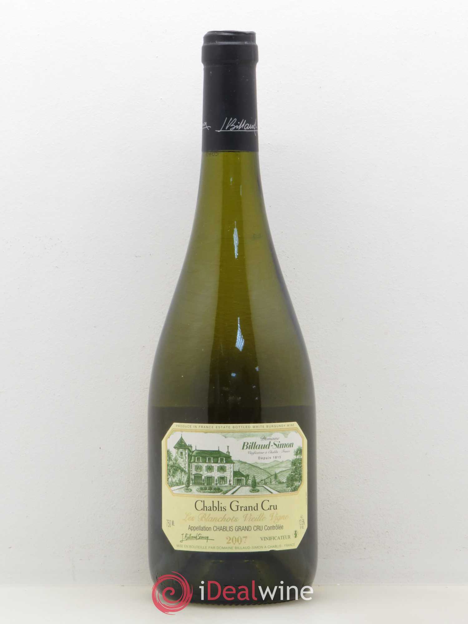Chablis Grand Cru Blanchot Vieilles Vignes Domaine Billaud Simon 2007 - Posten von 1 Flasche - 0