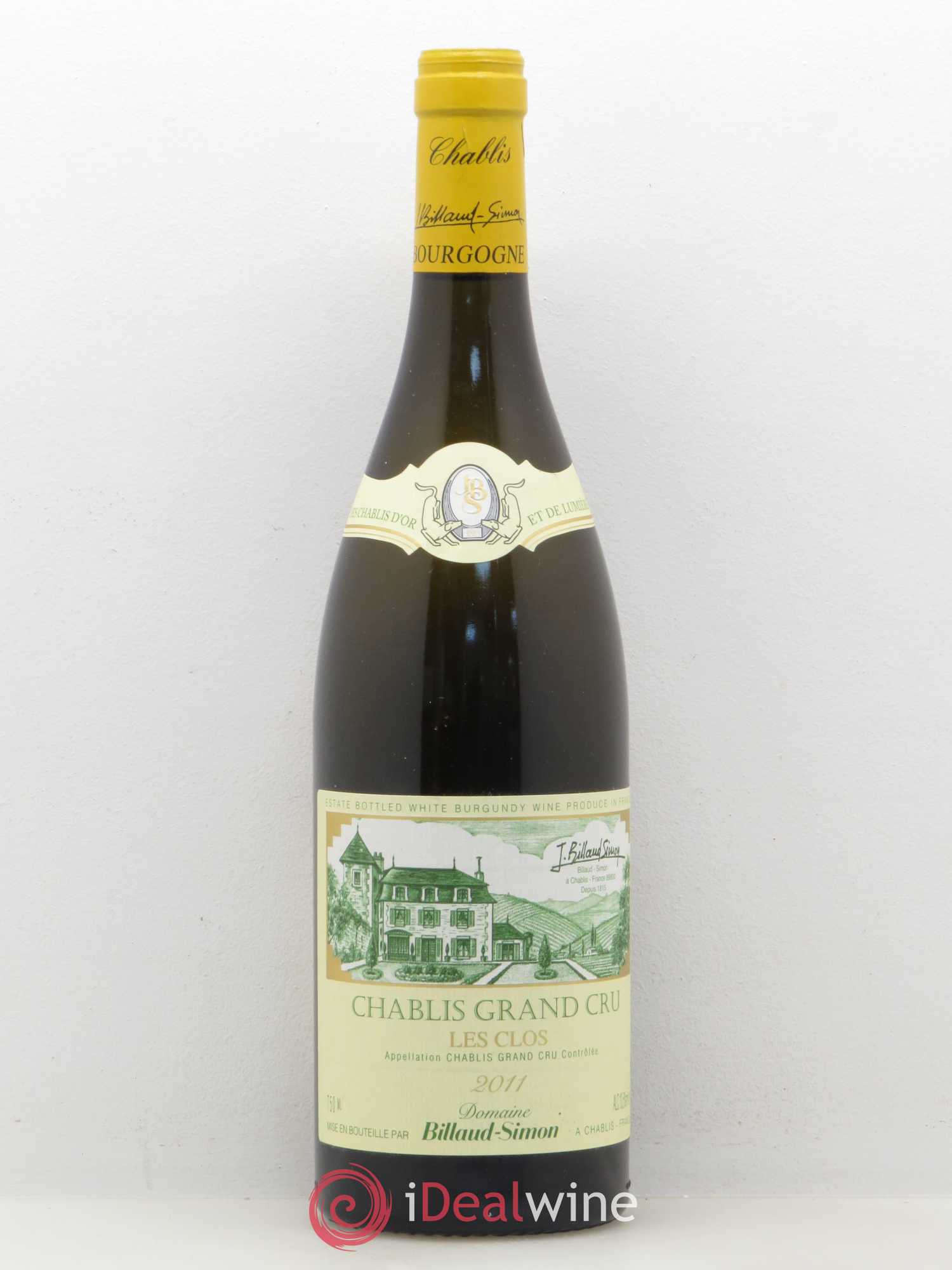 Chablis Grand Cru Les Clos Billaud-Simon (Domaine) 2011 - Lot de 1 bouteille - 0