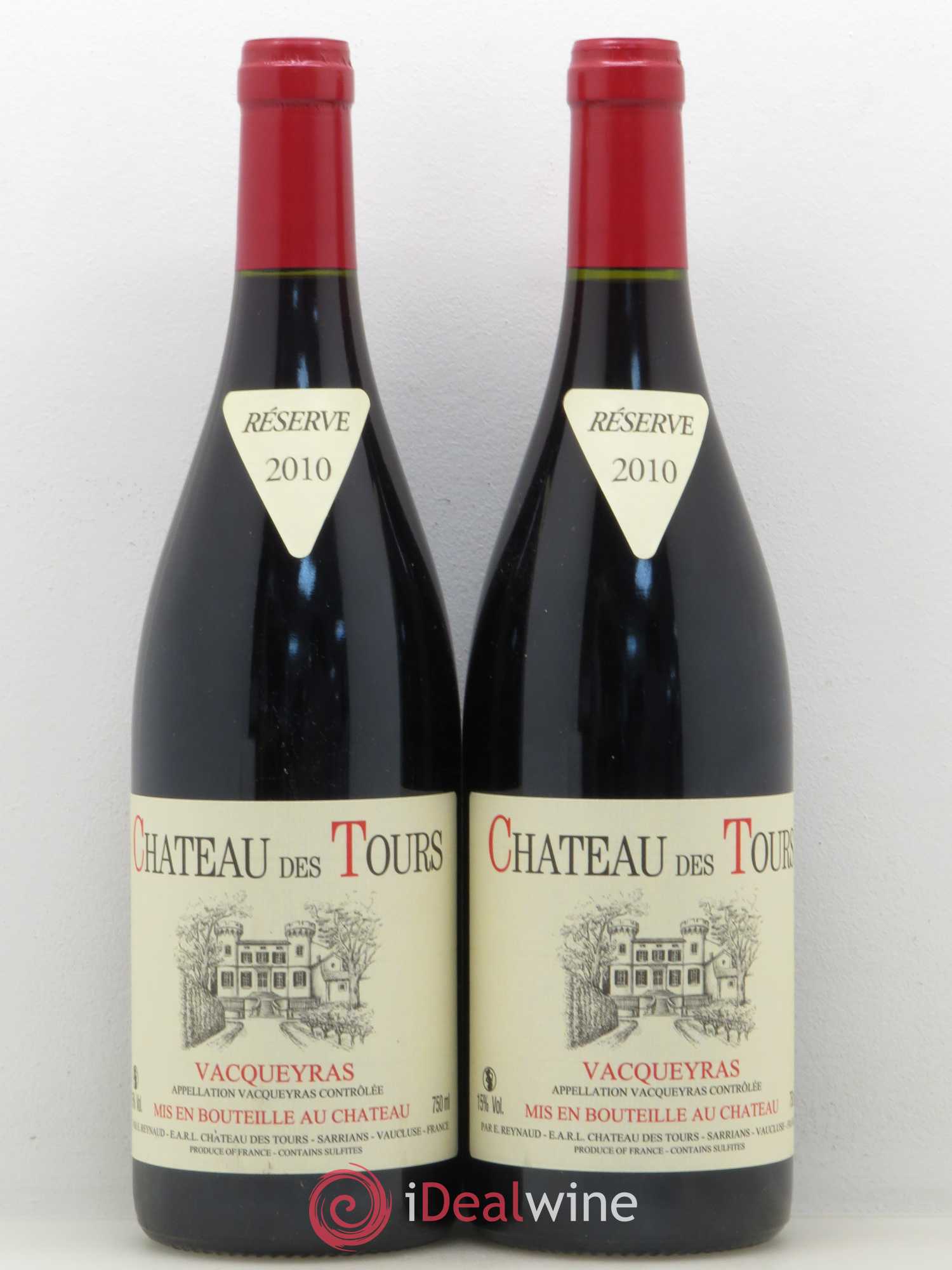 Vacqueyras Château des Tours Emmanuel Reynaud 2010 - Lot de 2 bouteilles - 0