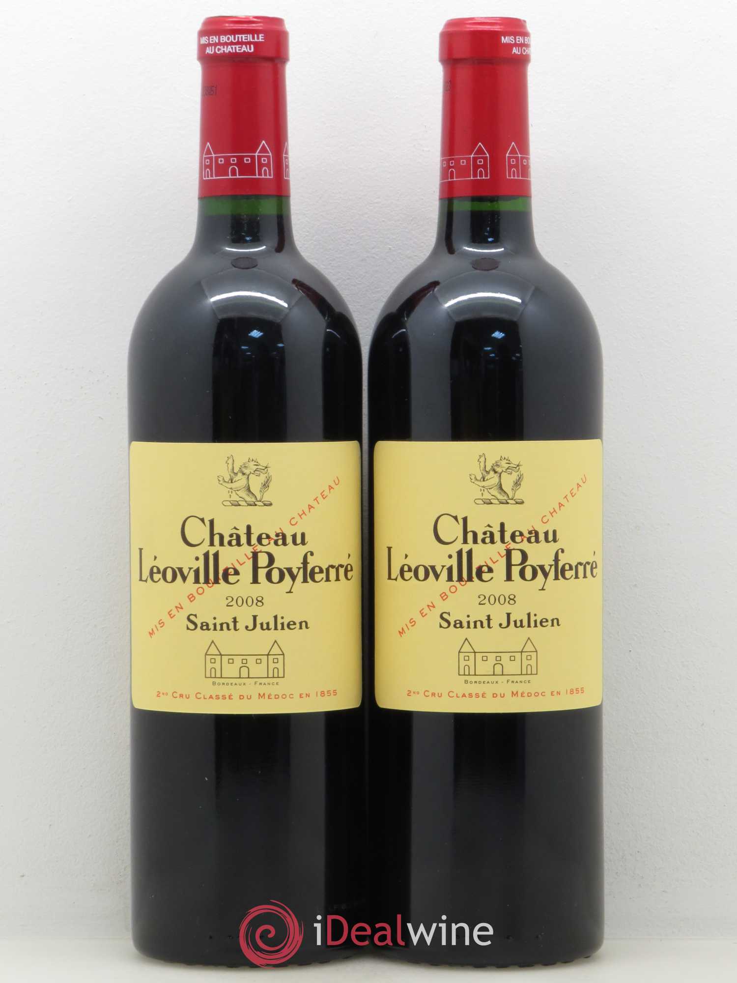 Château Léoville Poyferré 2ème Grand Cru Classé 2008 - Lot de 2 bouteilles - 0